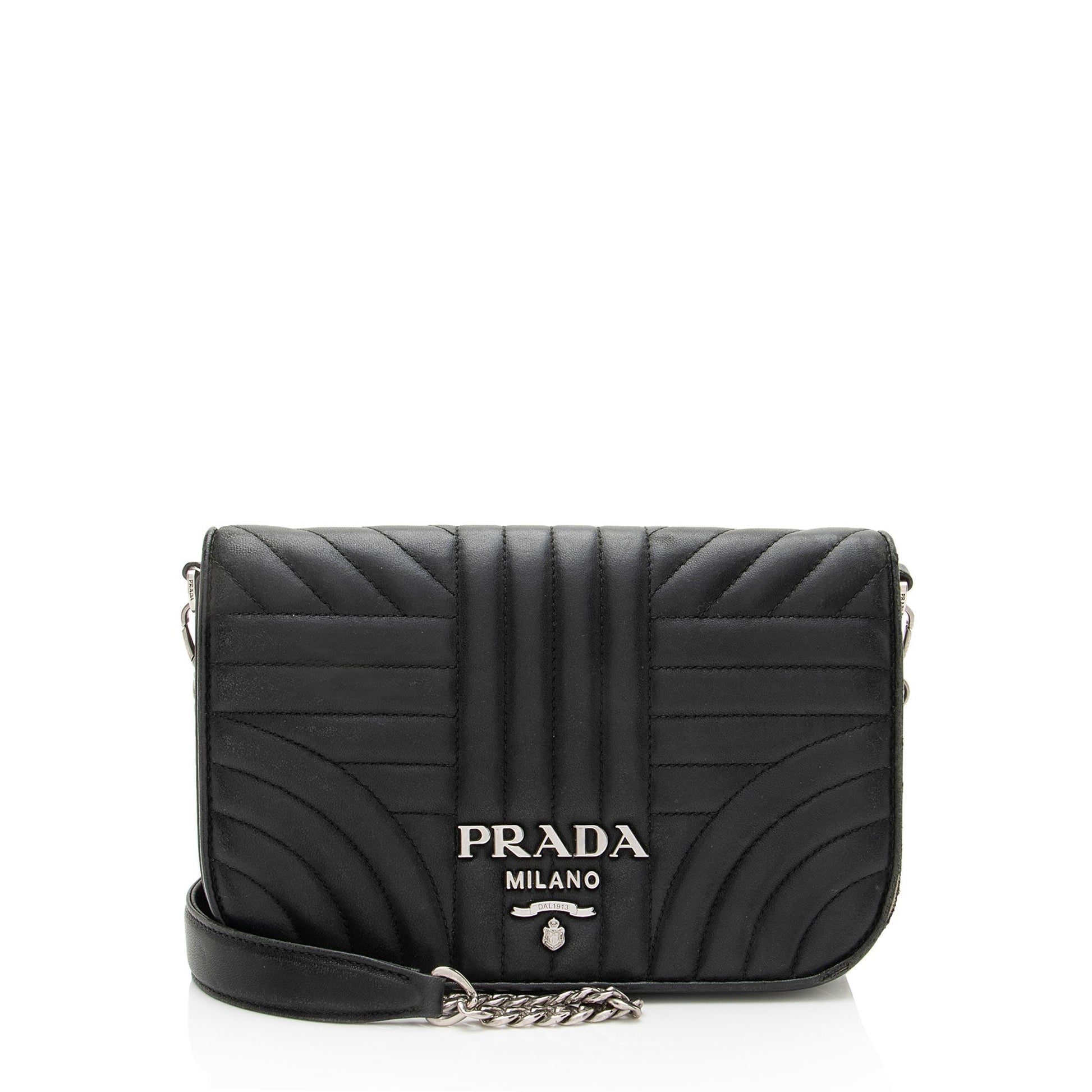 Prada Calfskin Diagramme Impunture Crossbody Final Sale Small Crossbody Bag