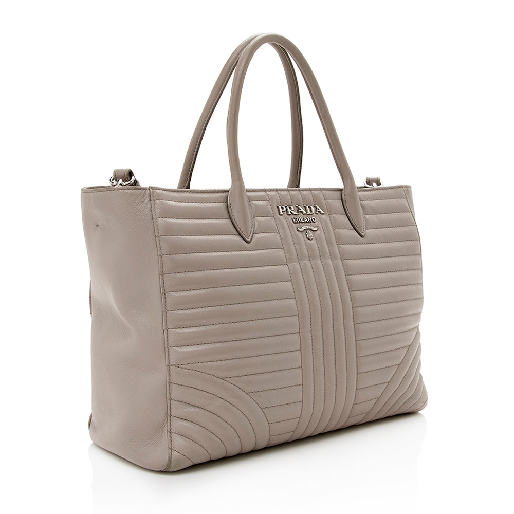 Prada Calfskin Diagramme Tote Shf Tote Bag