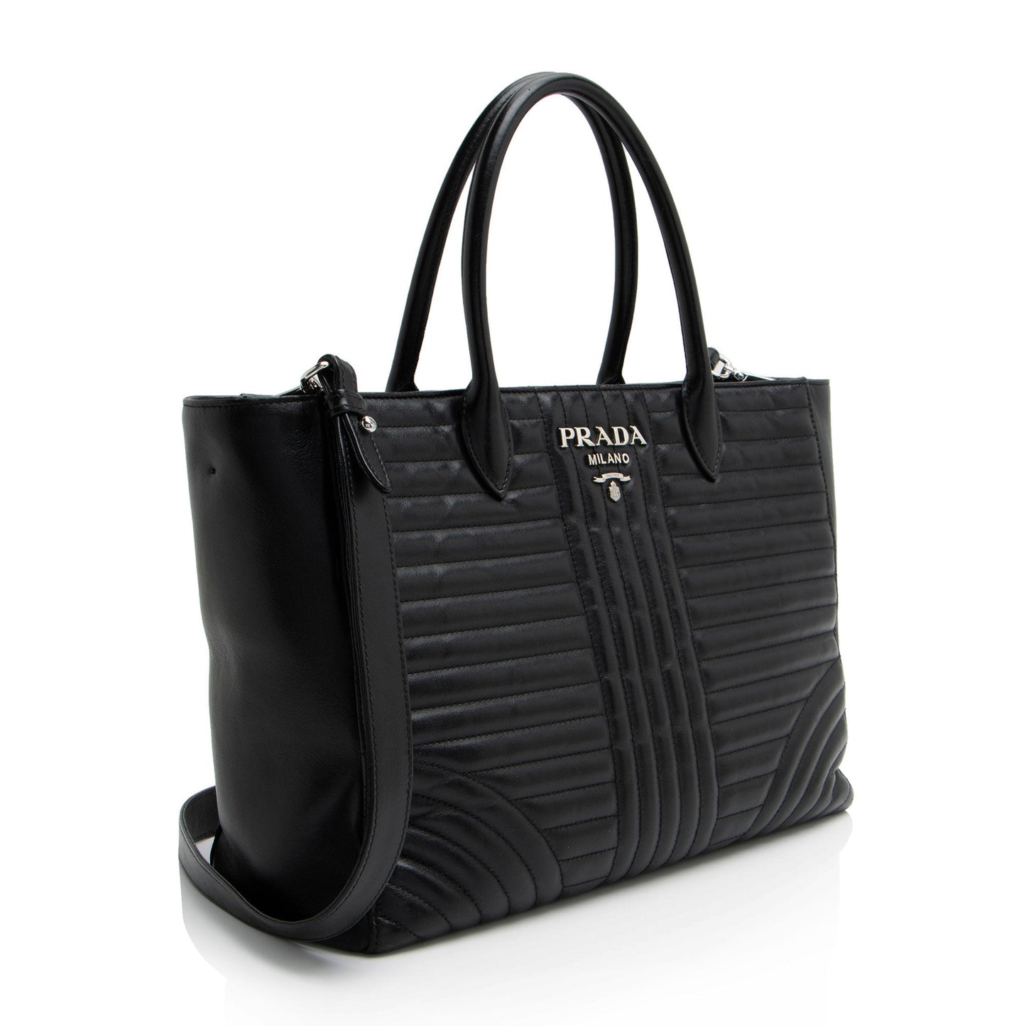 Prada Calfskin Diagramme Tote Tote Bag