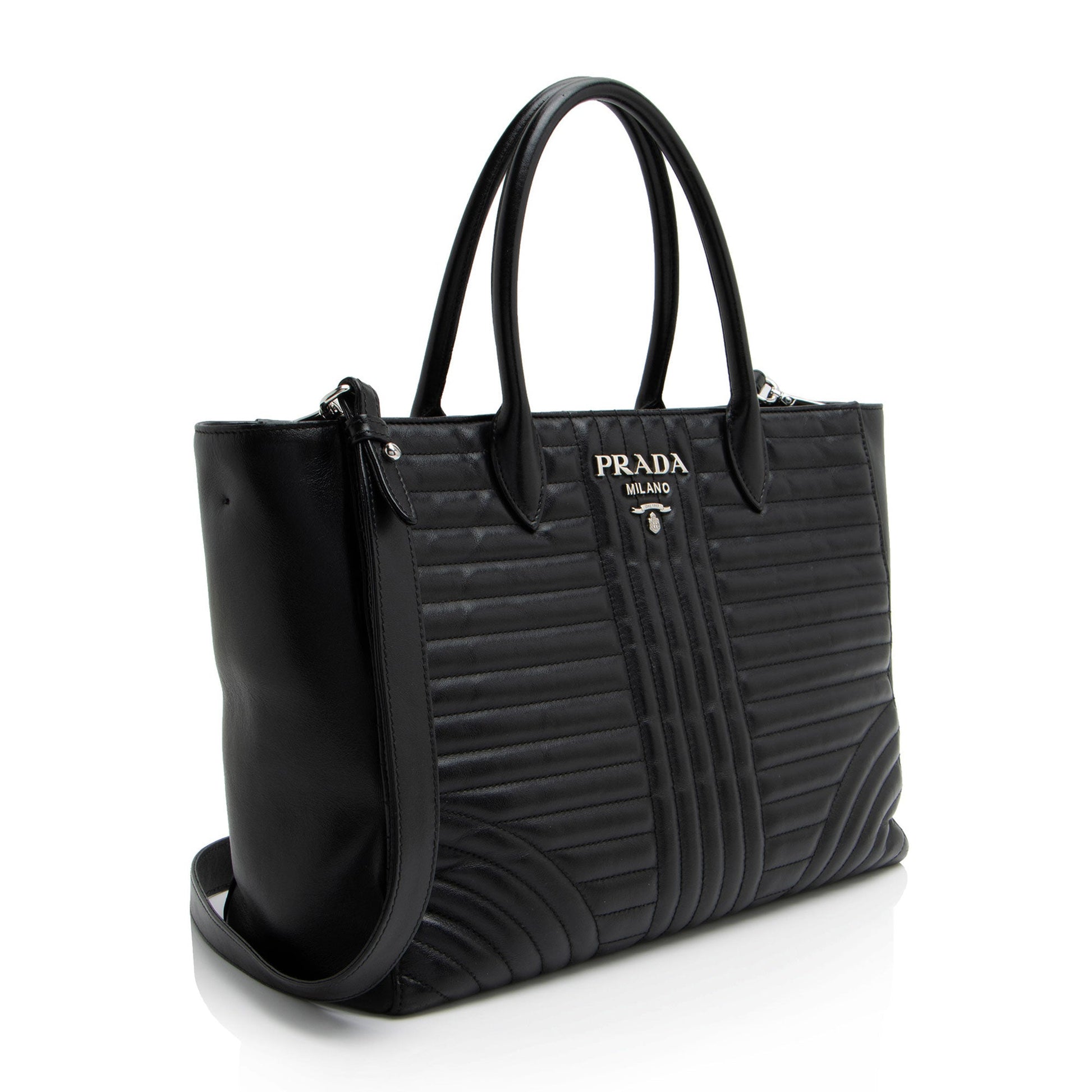Prada Calfskin Diagramme Tote Tote Bag