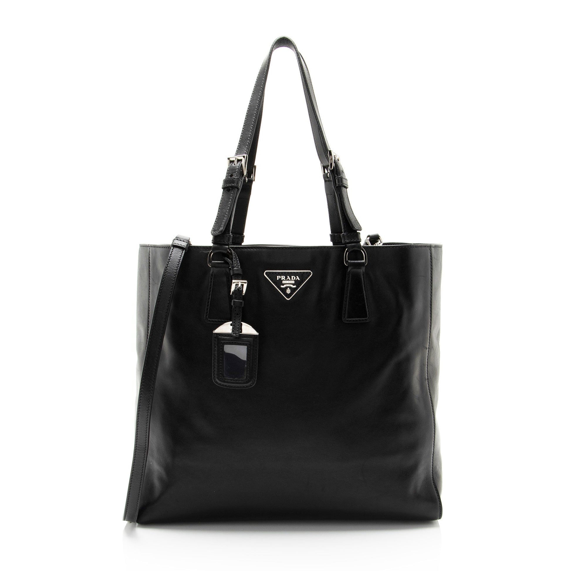 Prada Calfskin Soft Buckle Tote Shf Dcjmsj Tote Bag