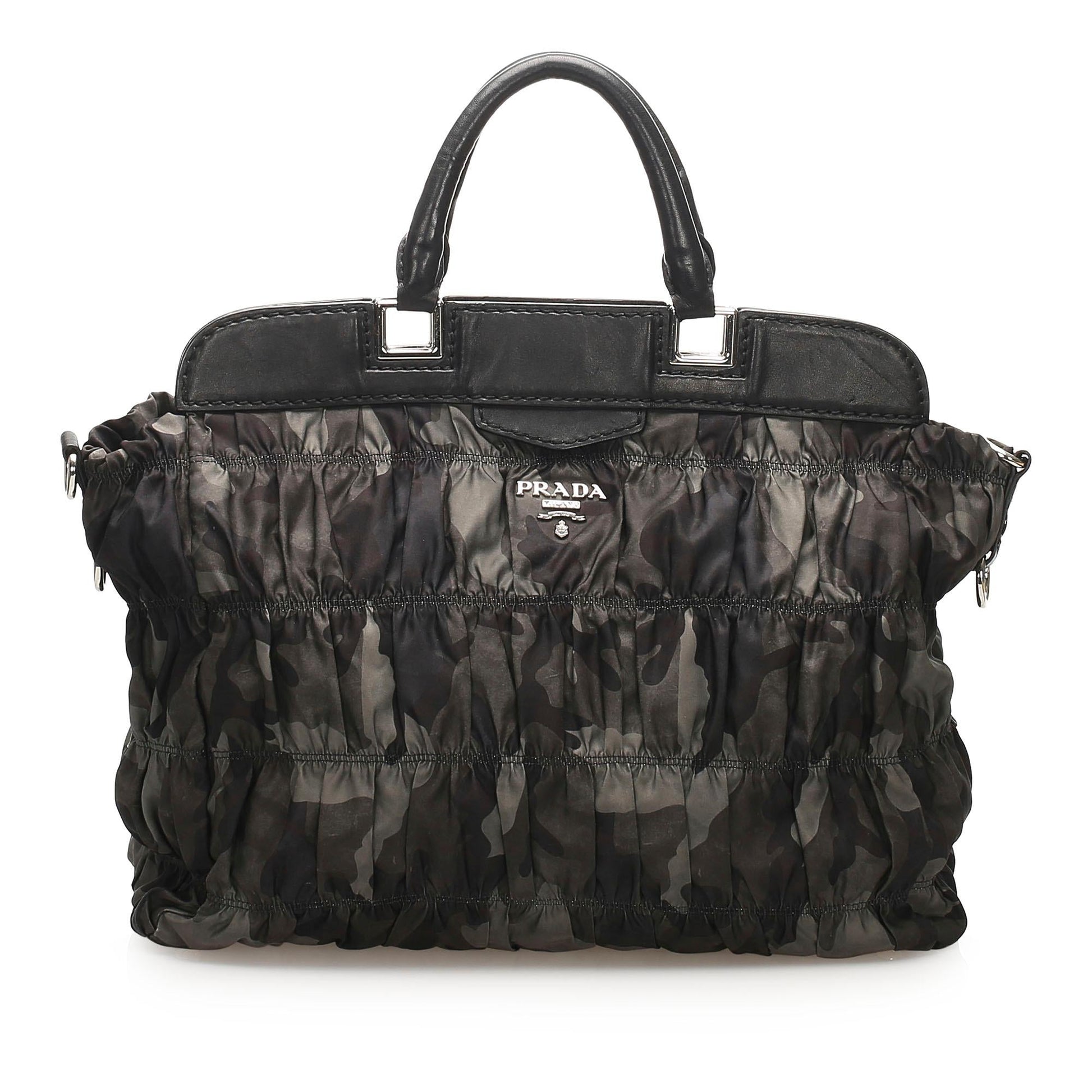 Prada Camouflage Gaufre Tessuto Tote Bag Shg