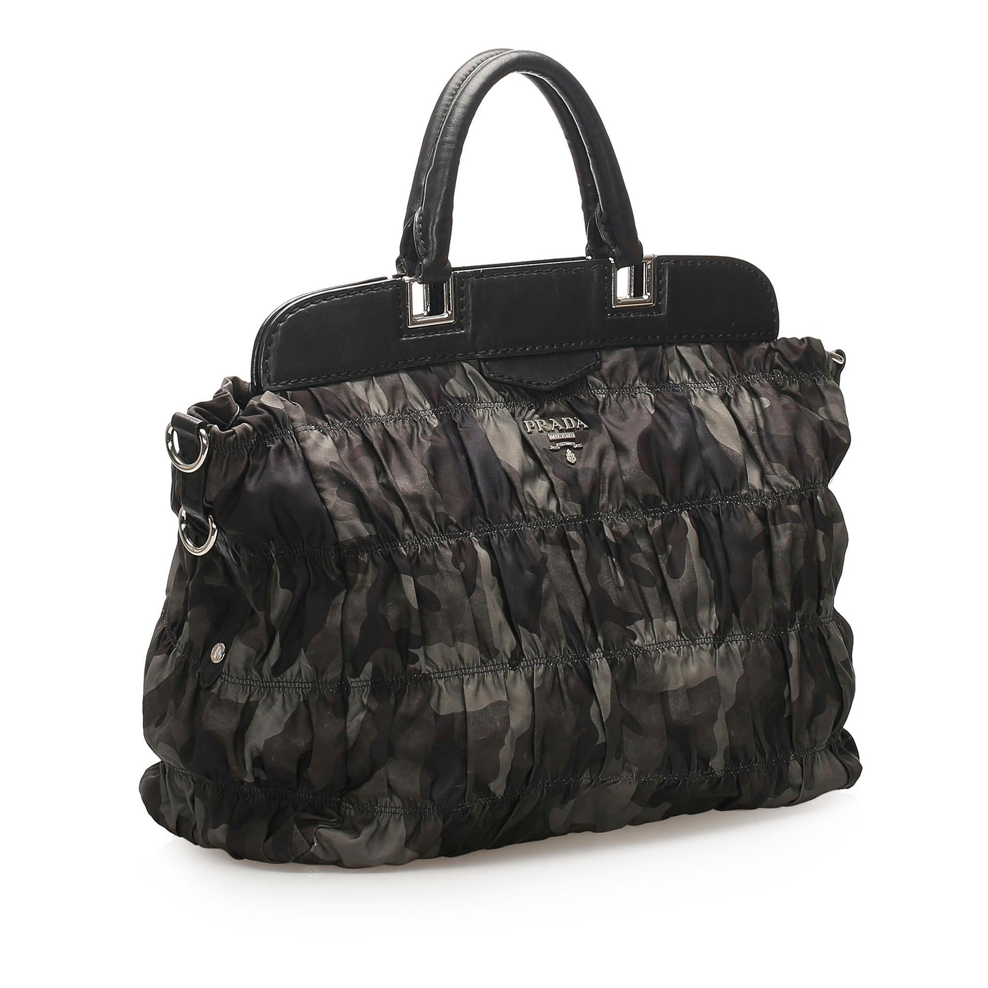 Prada Camouflage Gaufre Tessuto Tote Bag Shg