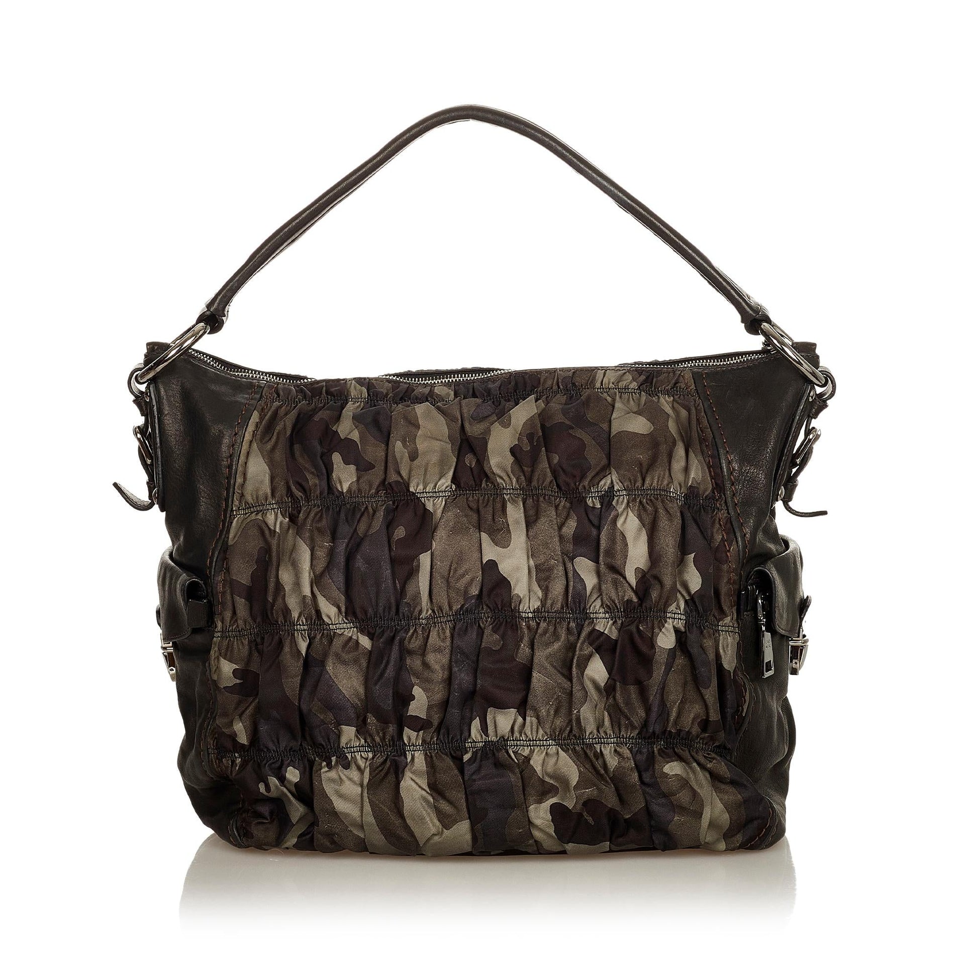 Prada Camouflage Tessuto Gaufre Tote Bag Shg