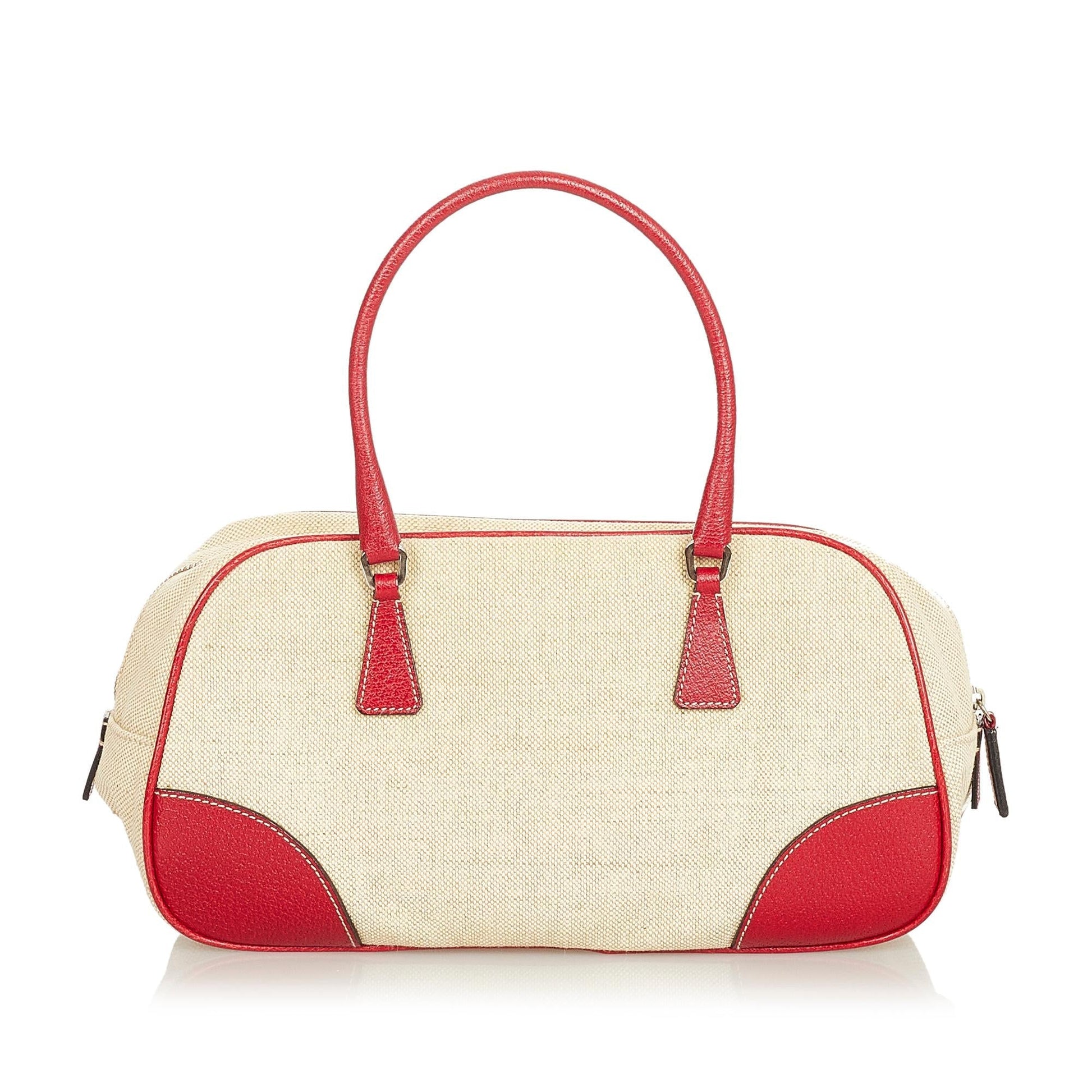 Prada Canapa Bauletto Handbag Shg Satchel Bag