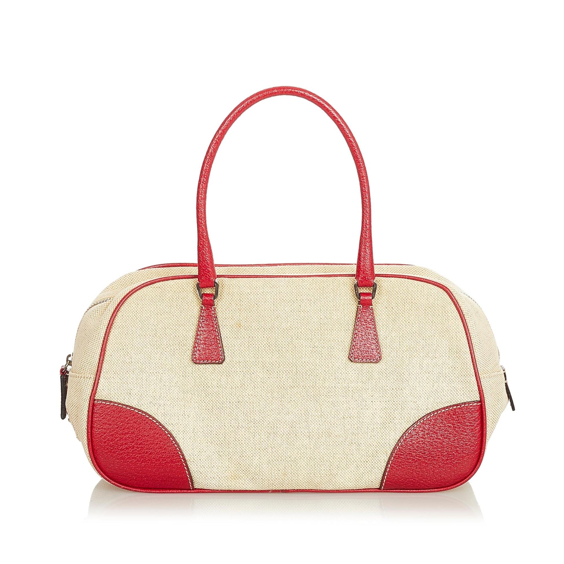 Prada Canapa Bauletto Handbag Shg Satchel Bag