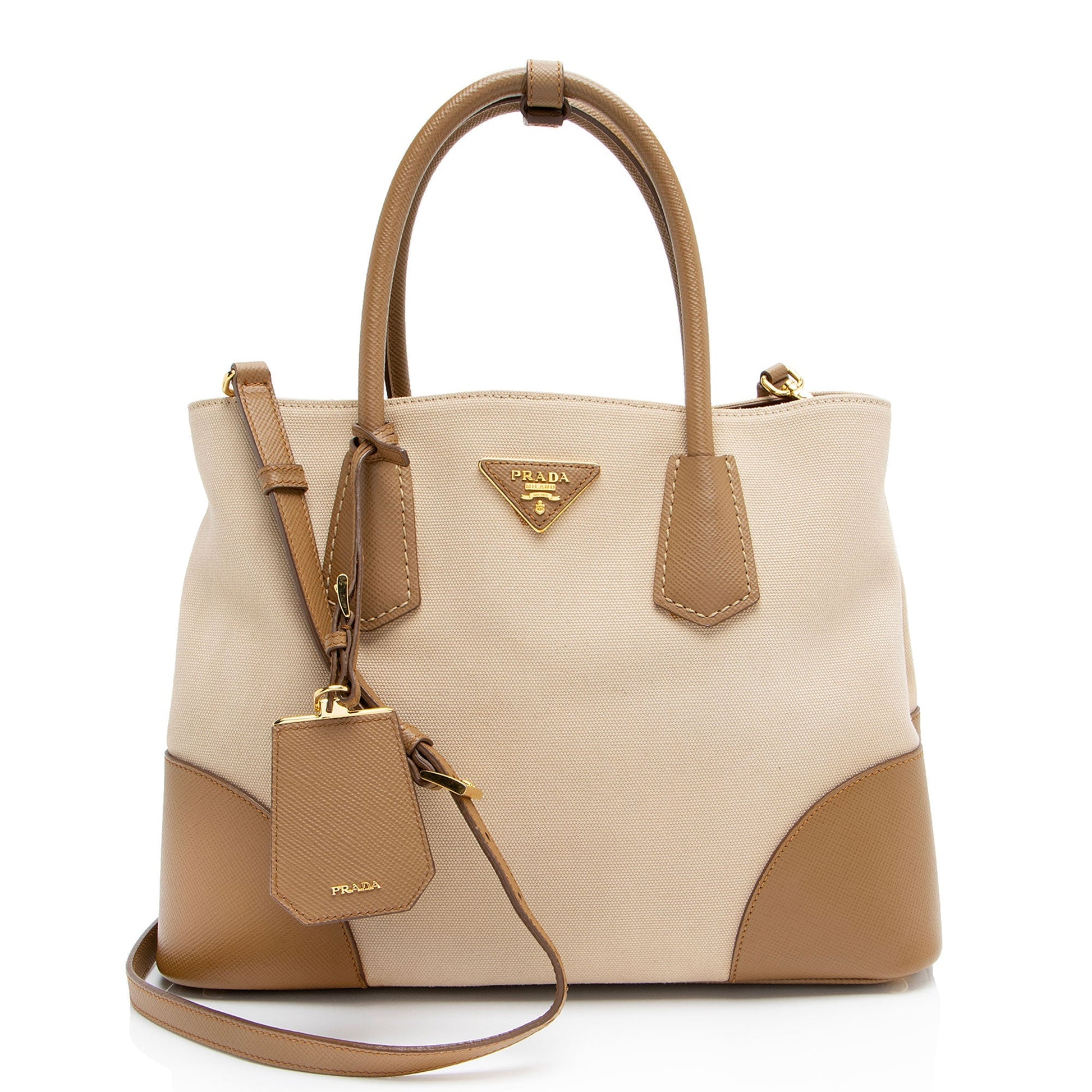 Prada Canapa Calfskin City Tote Tote Bag