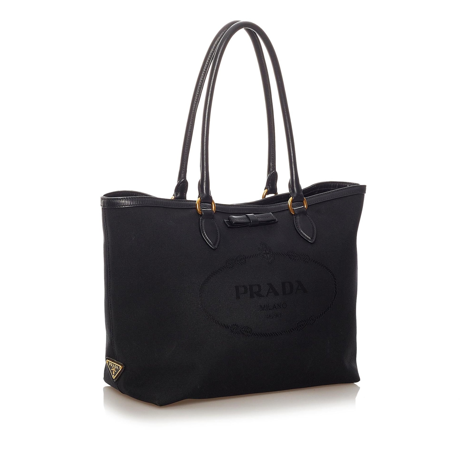 Prada Canapa Tote Bag Shg Canvas