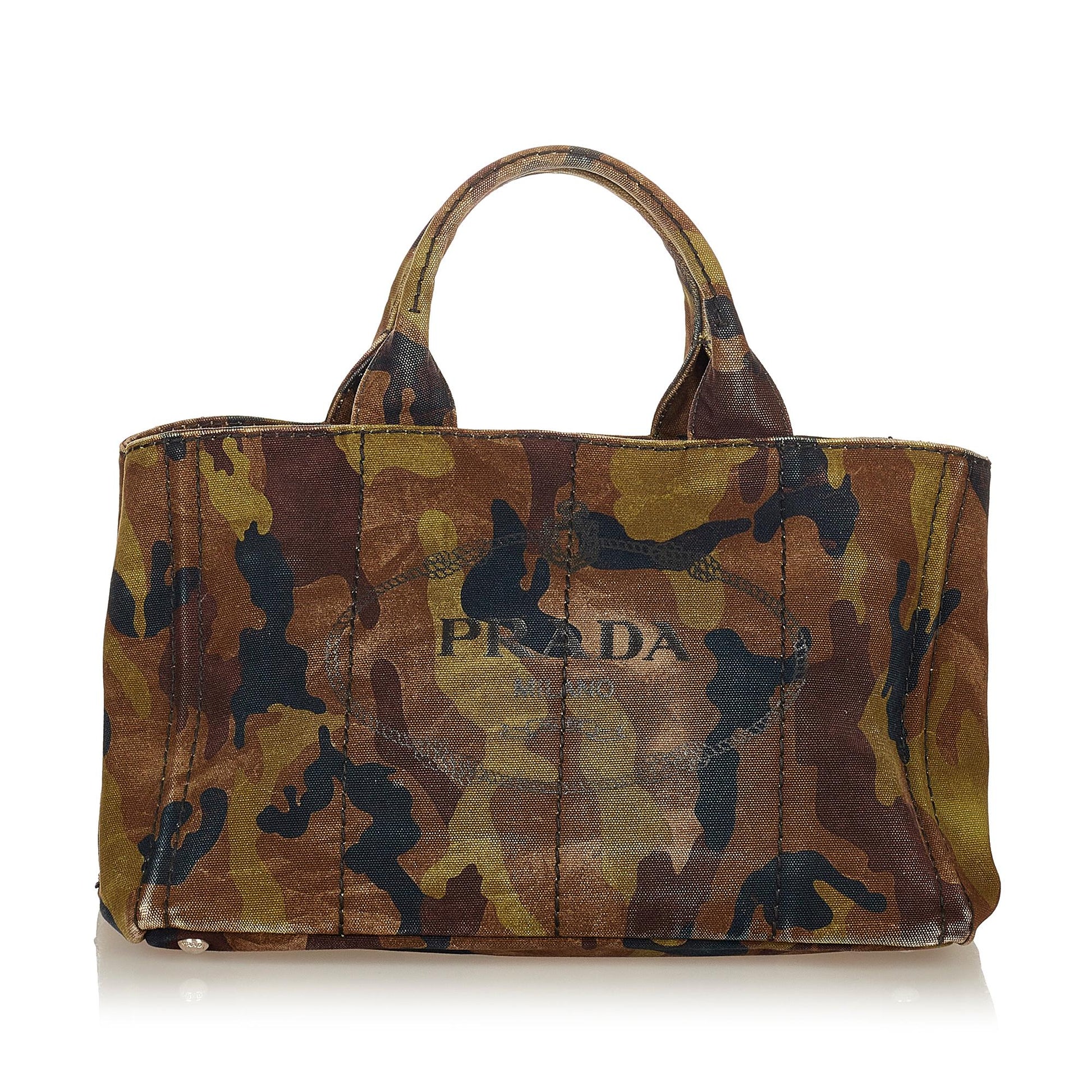 Prada Canapa Camouflage Satchel Shg Canvas Logo Satchel Bag