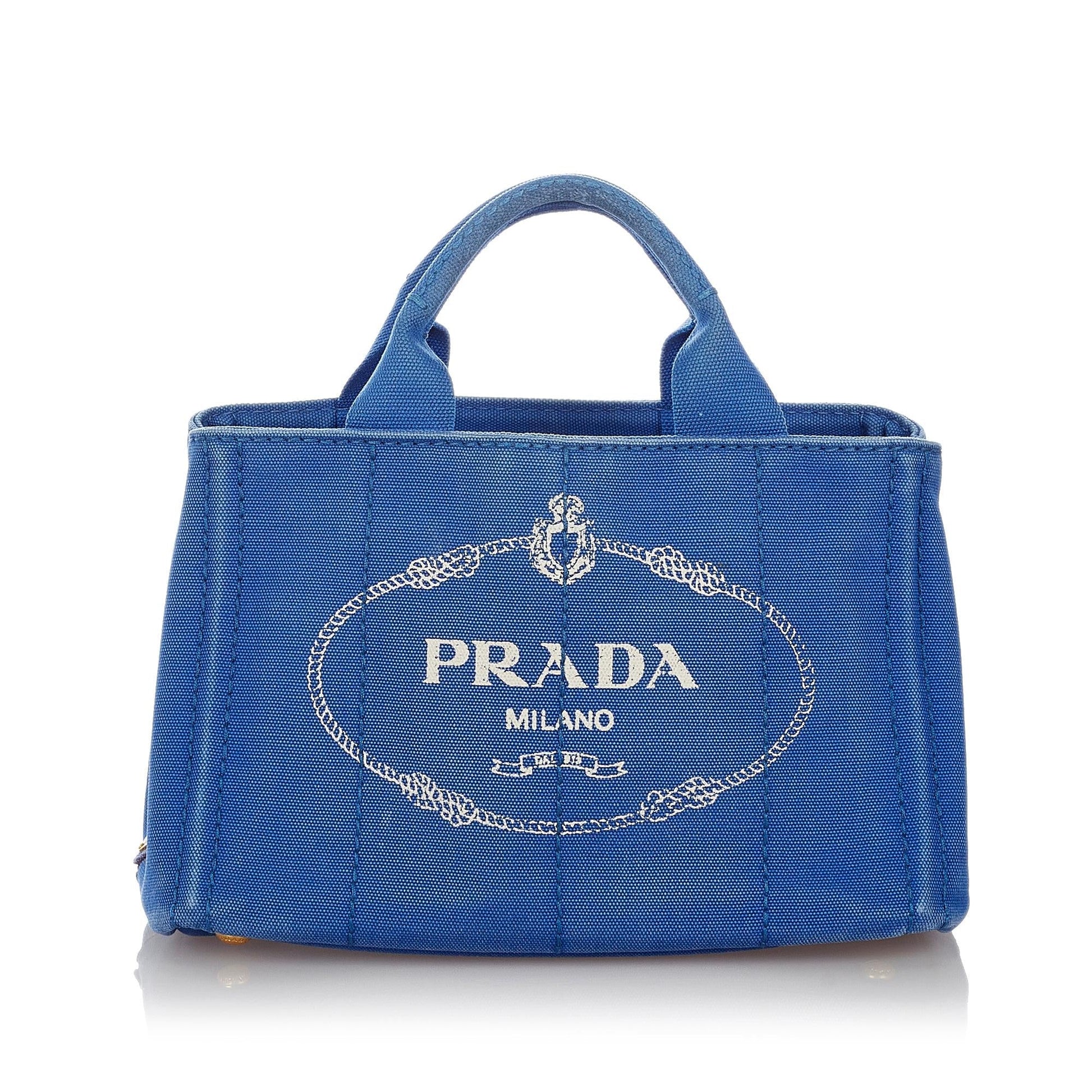 Prada Canapa Handbag Shg Canvas Logo Satchel Bag