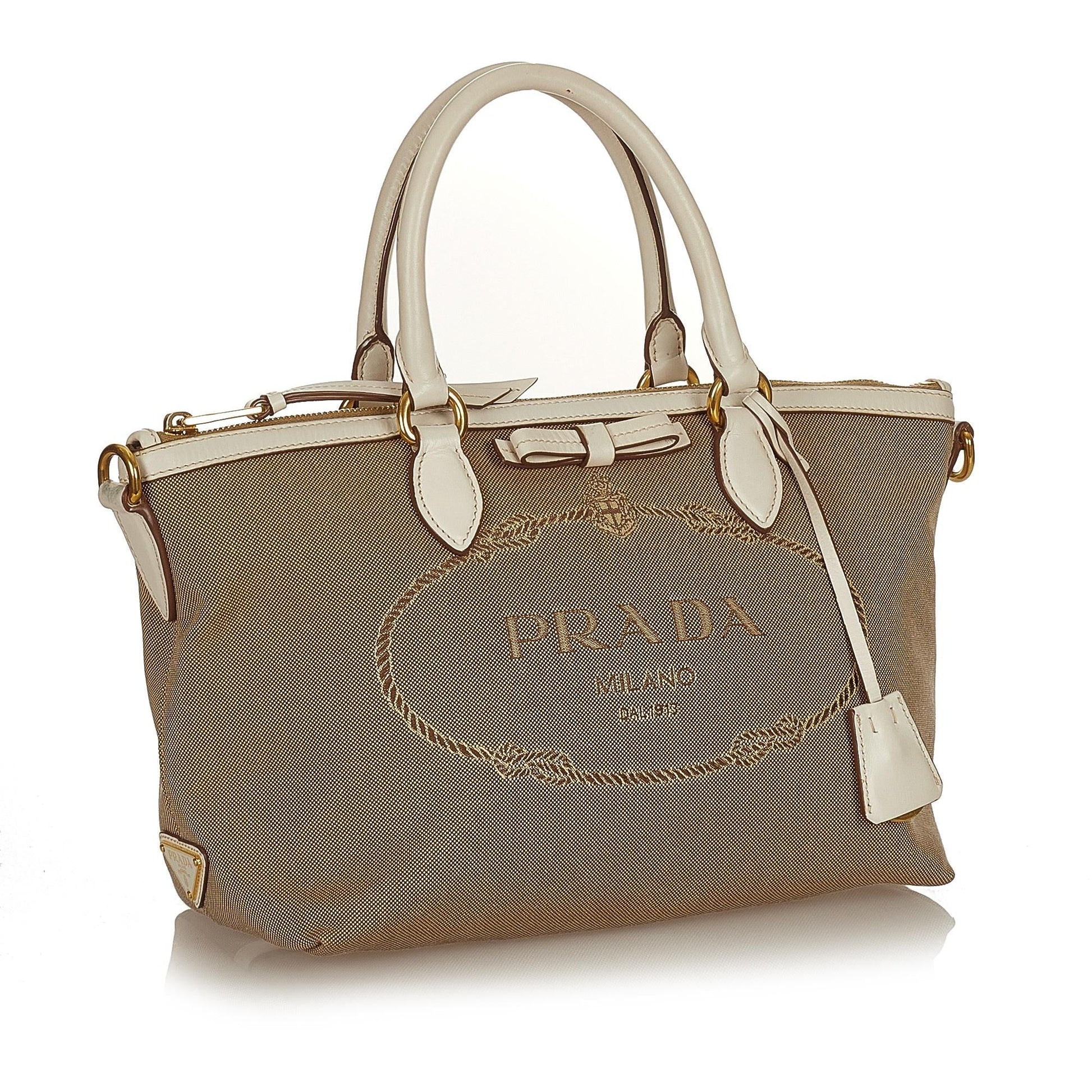 Prada Canapa Satchel Shg Canvas Logo Satchel Bag