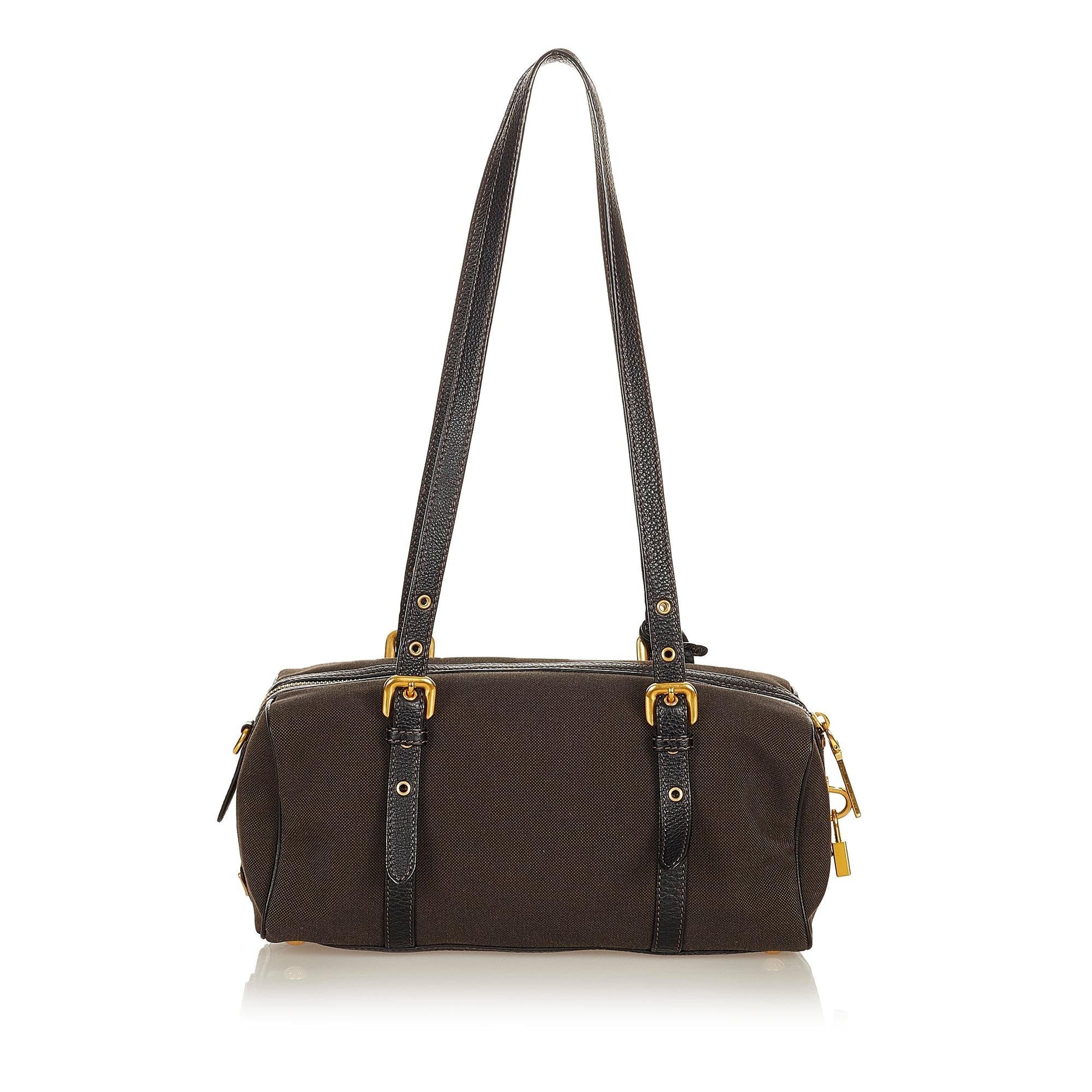 Prada Canapa Shoulder Bag Shg Canvas Logo