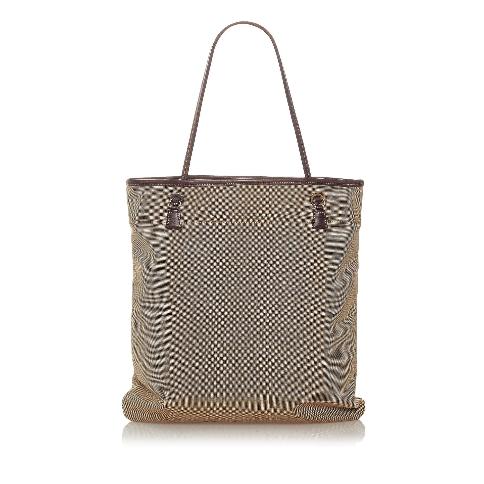 Prada Canapa Tote Bag Shg Canvas Logo
