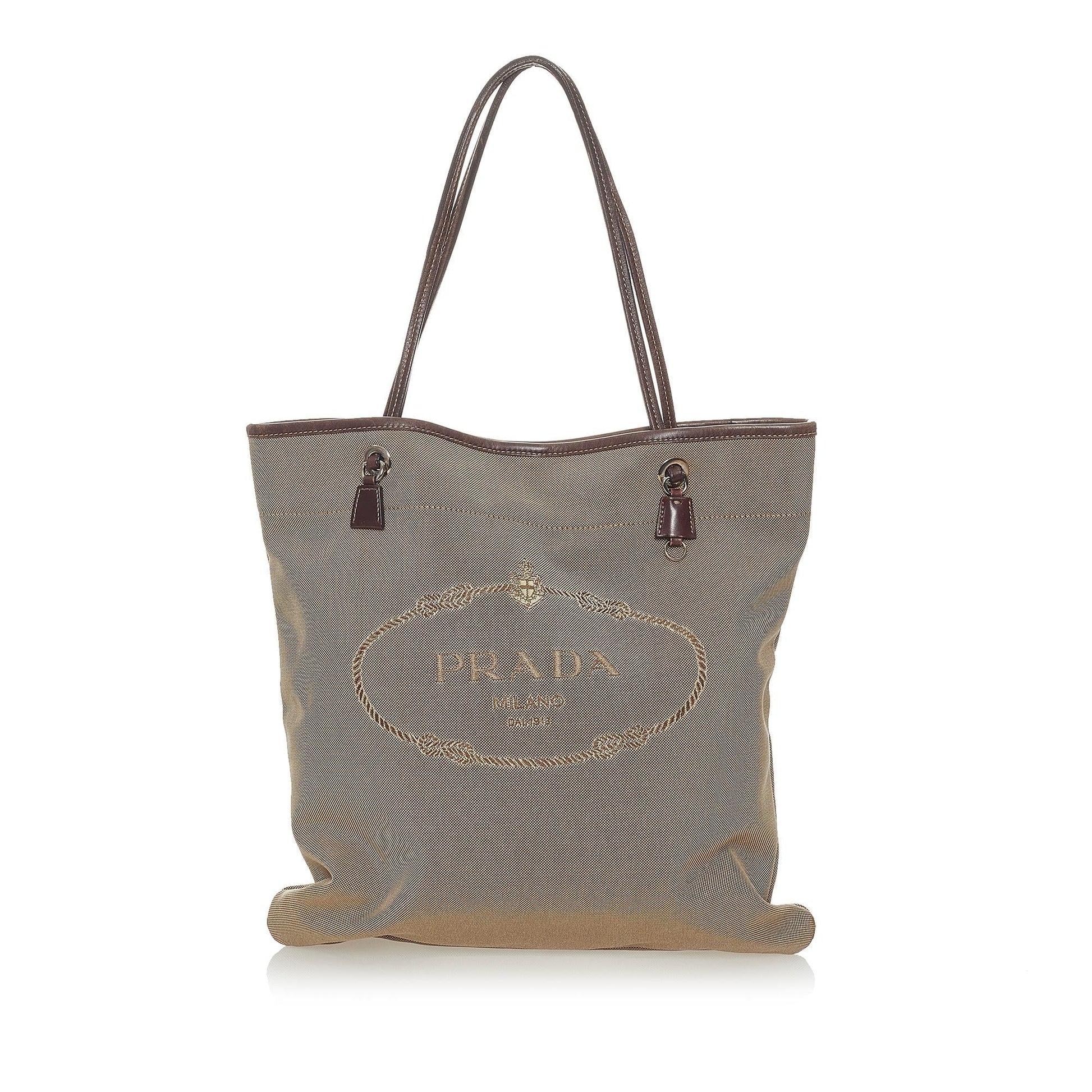 Prada Canapa Tote Bag Shg Canvas Logo Bag Shg 28188