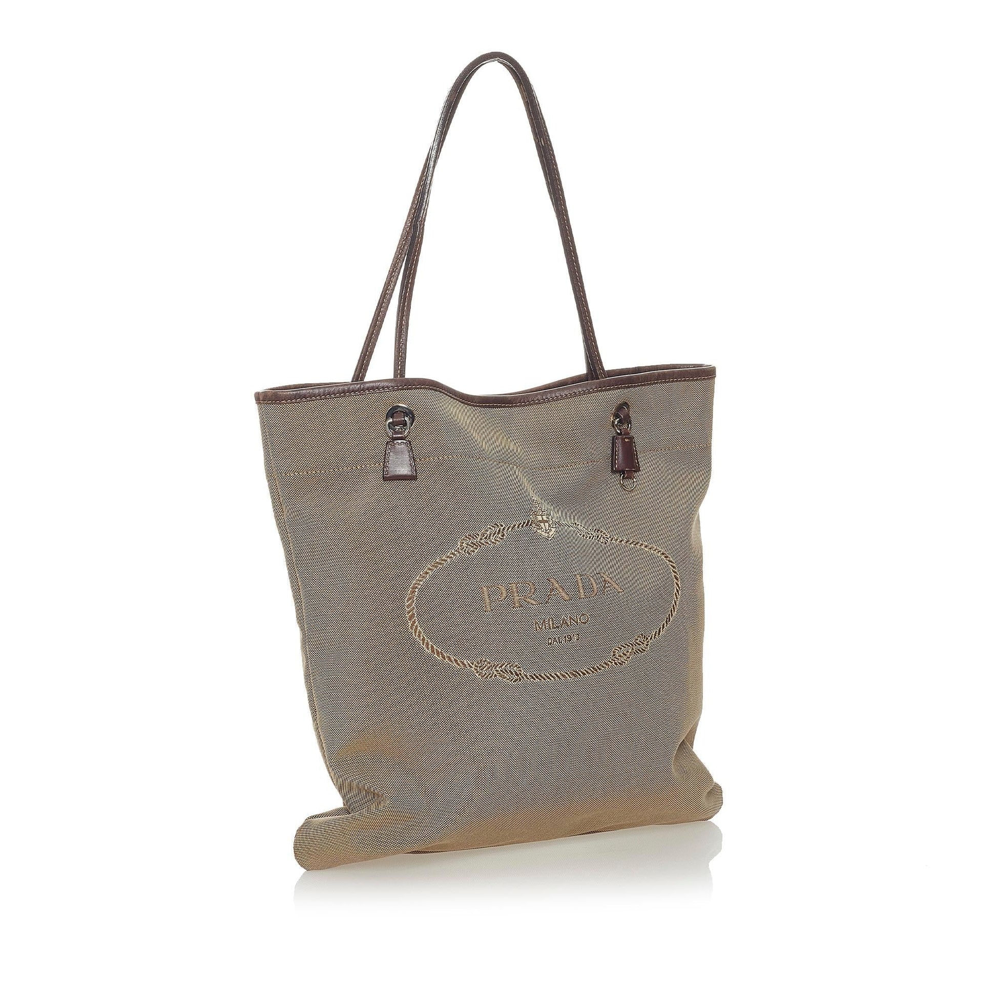 Prada Canapa Tote Bag Shg Canvas Logo Bag Shg 28188