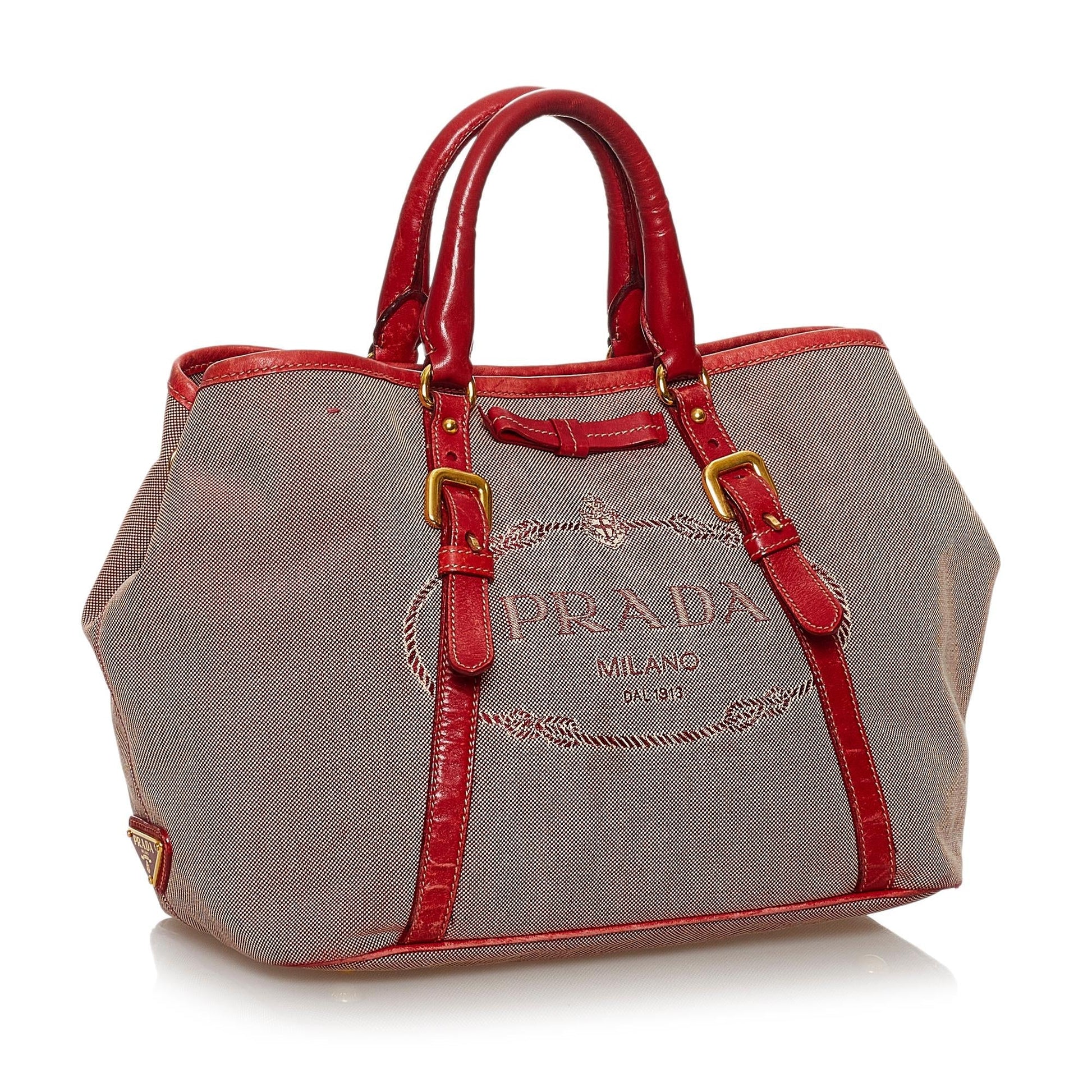 Prada Canapa Tote Bag Shg Canvas Logo Bag Shg 30601