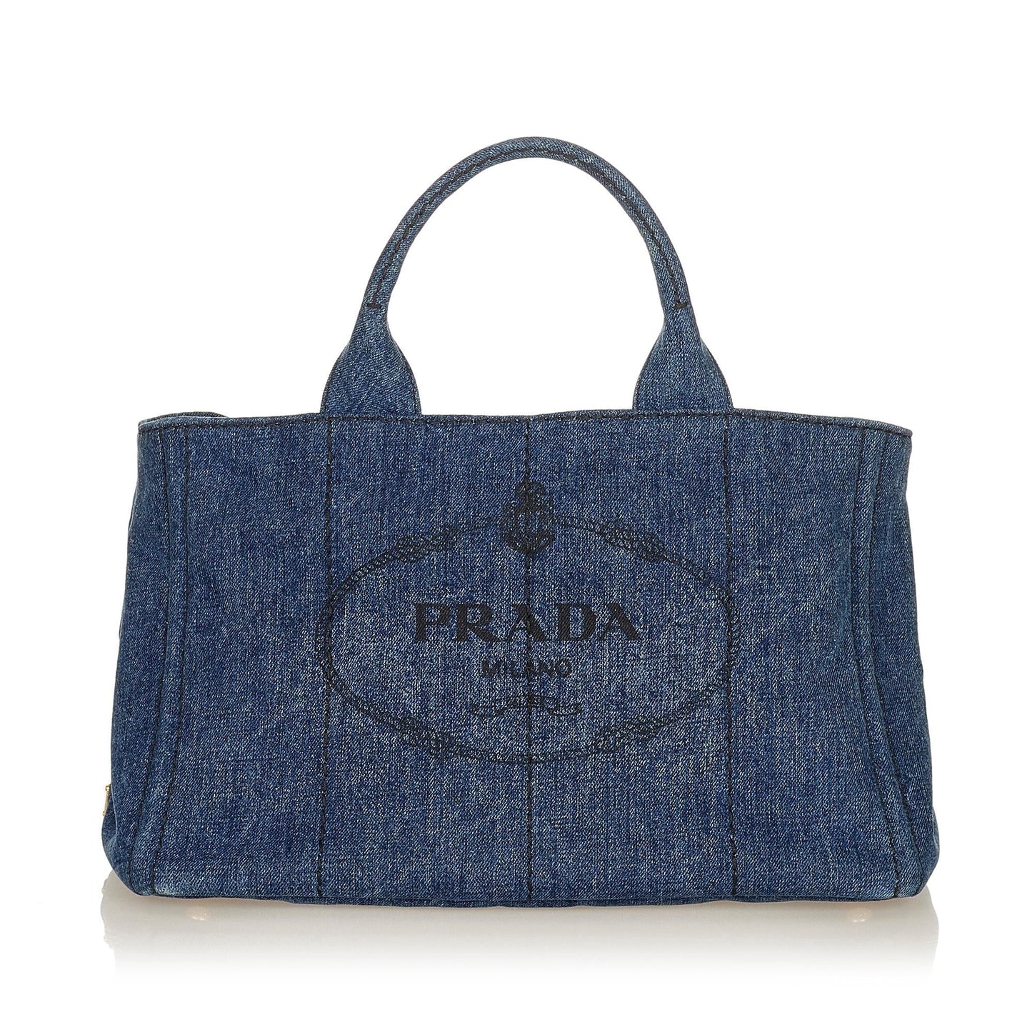 Prada Canapa Hanbag Shg Satchel Bag Denim Logo