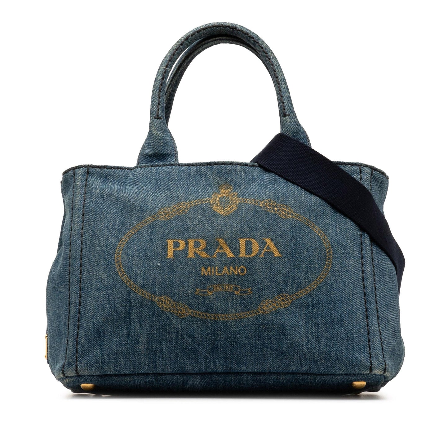 Prada Canapa Satchel Shg Ozrubr Denim Logo Satchel Bag