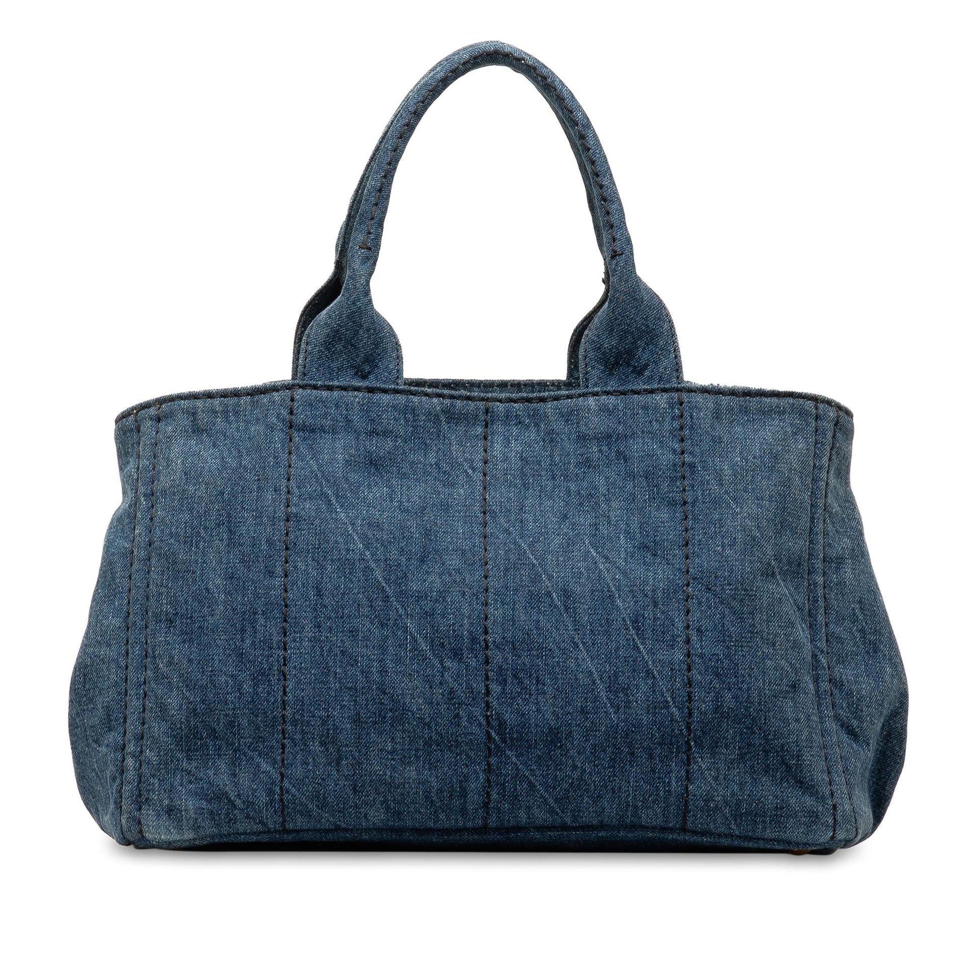 Prada Canapa Satchel Shg Eimz7I Denim Logo Satchel Bag