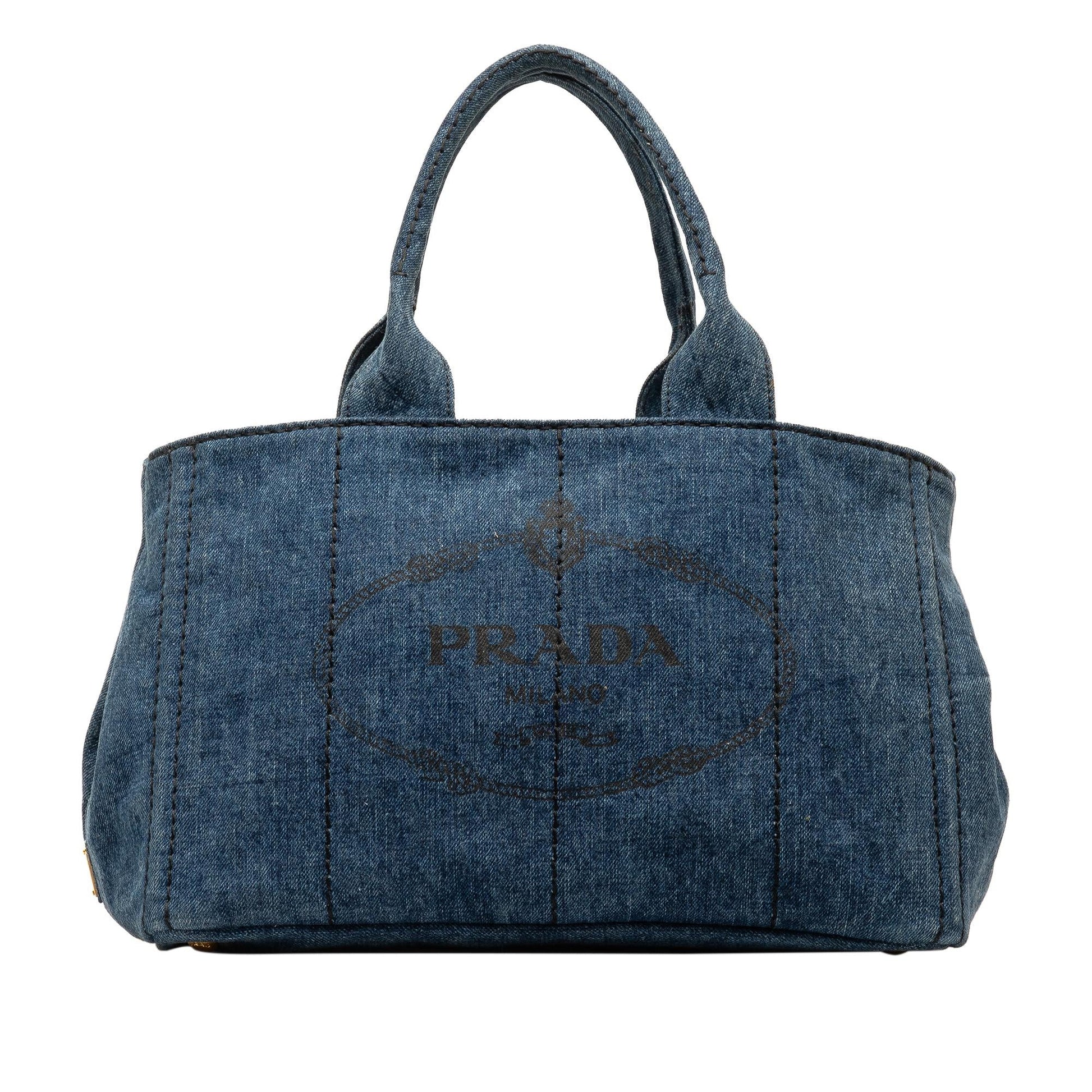 Prada Canapa Satchel Shg Eimz7I Denim Logo Satchel Bag