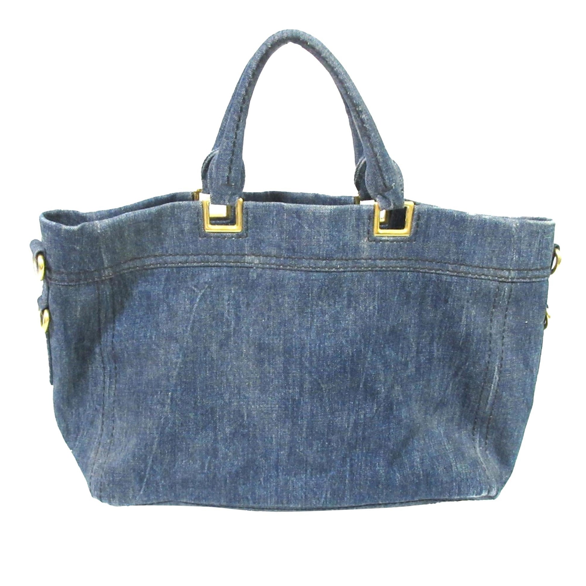 Prada Canapa Satchel Shg 95Fgvv Denim Logo Satchel Bag