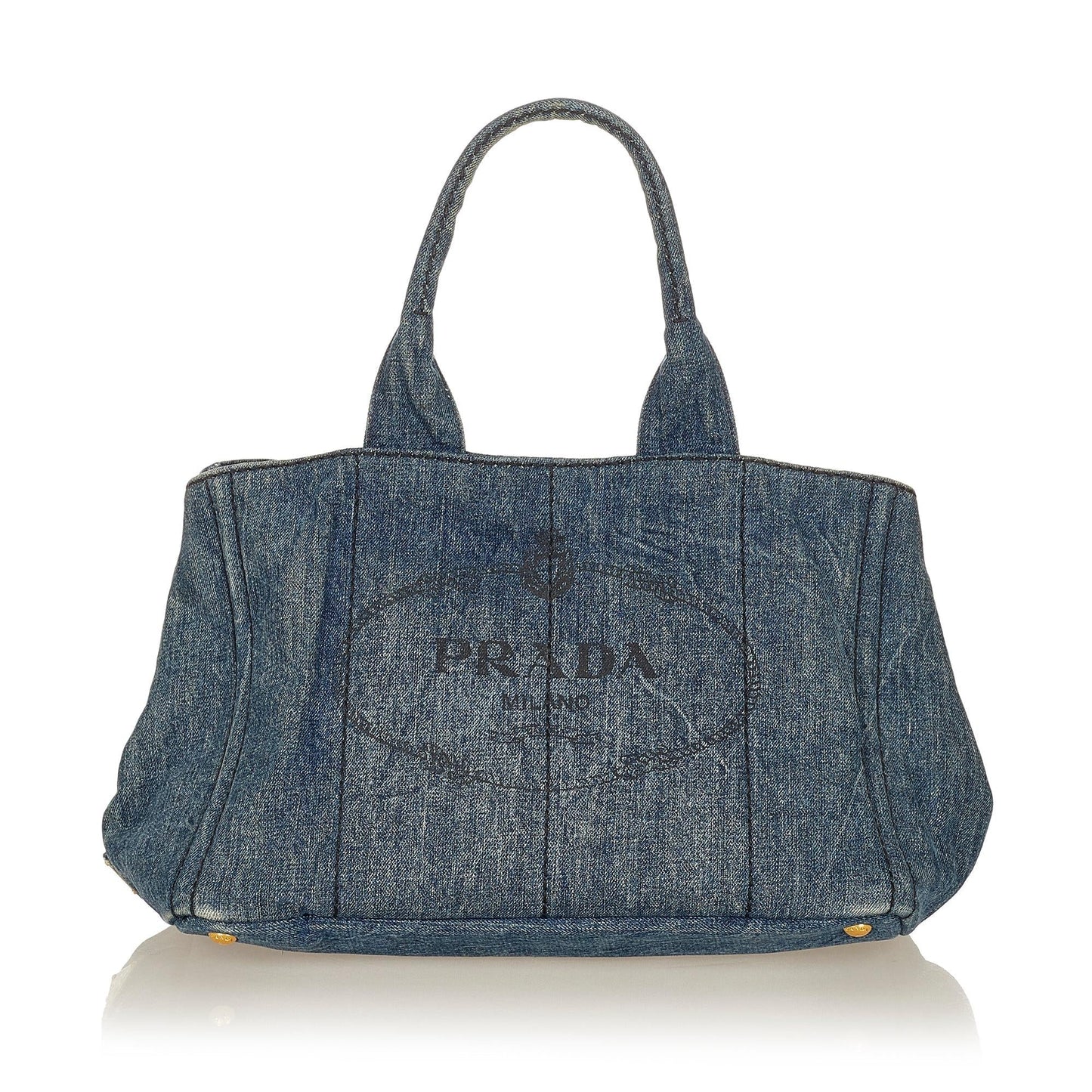 Prada Canapa Tote Bag Shg Denim Logo