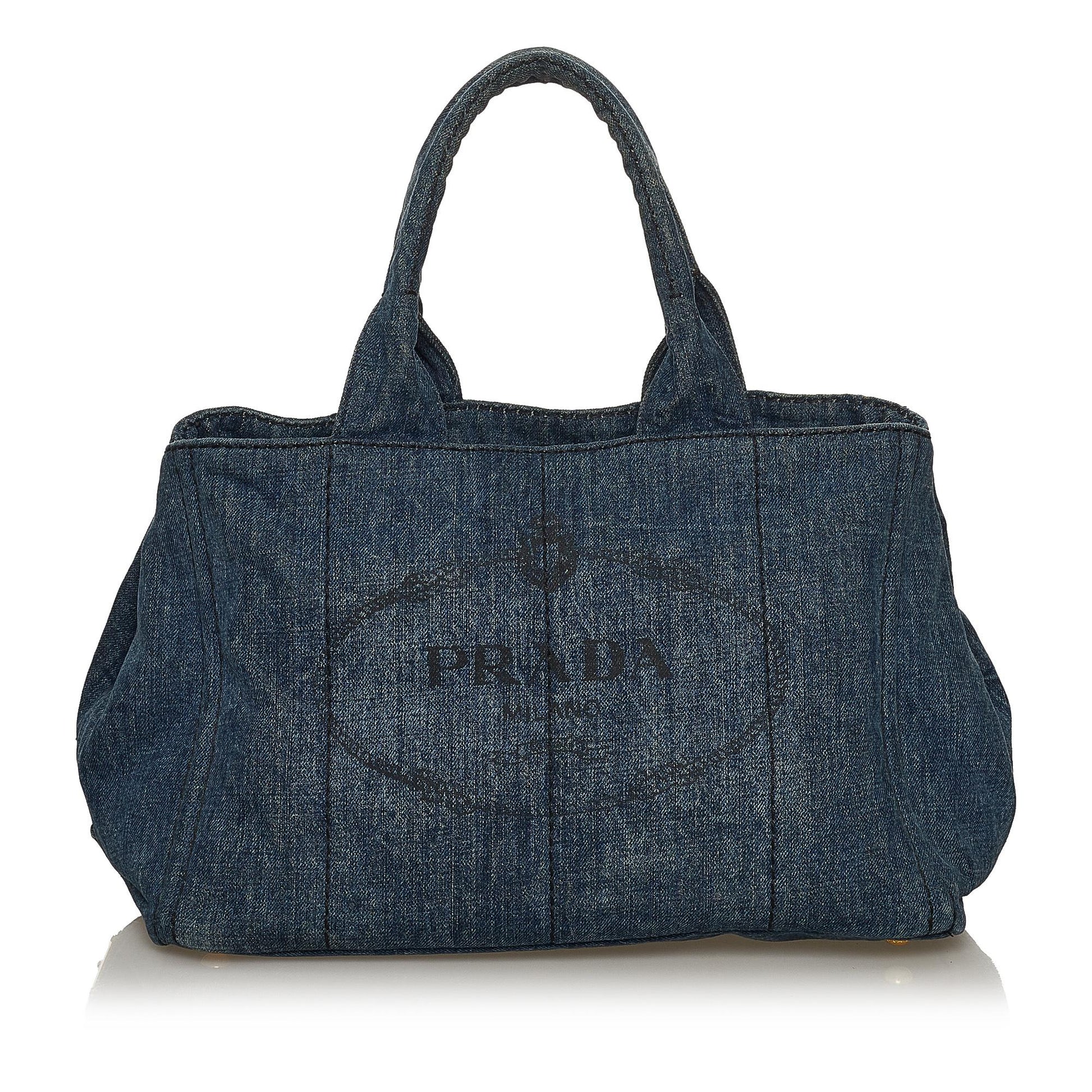 Prada Canapa Tote Bag Shg Denim Logo Bag Shg 29654