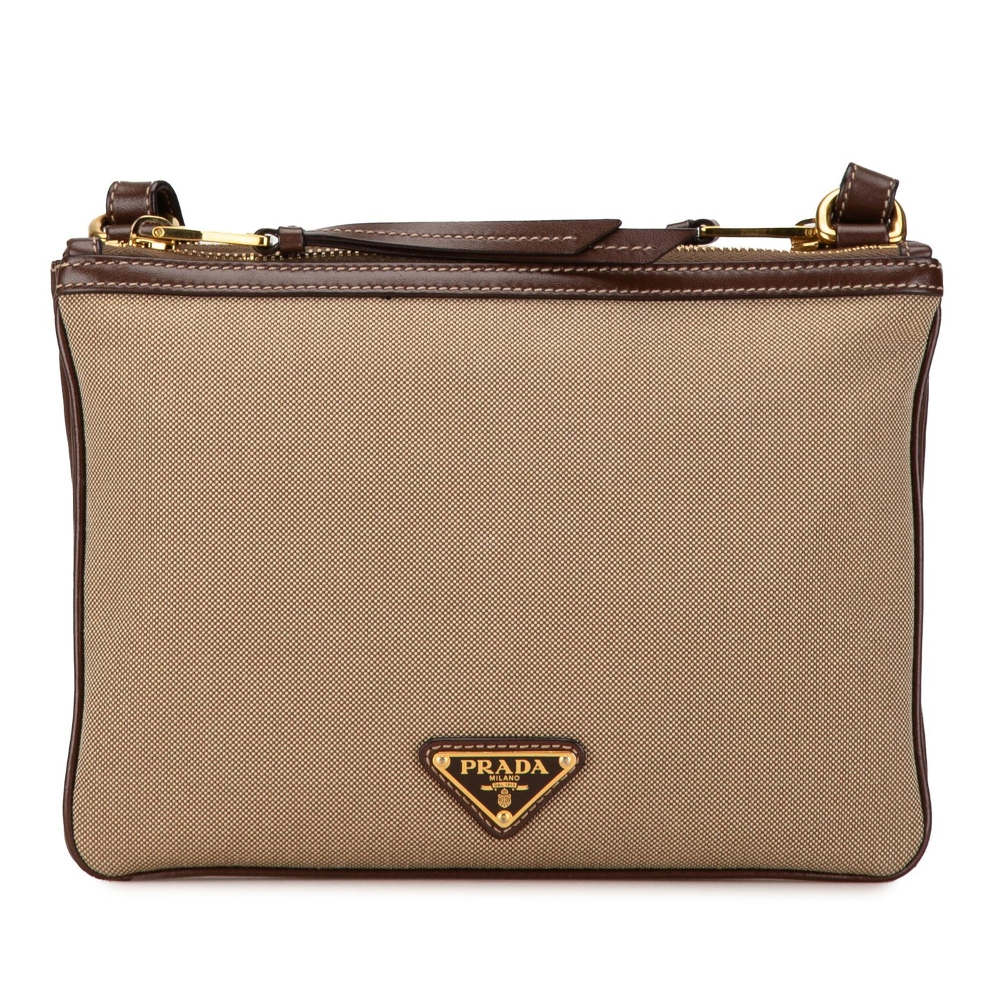 Prada Canapa Double Crossbody Shg Bkcqqa Logo Zip Crossbody Bag