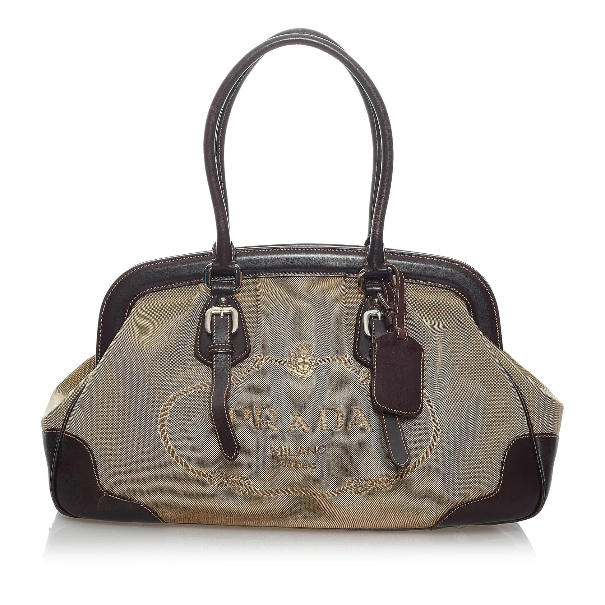 Prada Canapa Frame Handbag Shg Logo Satchel Bag Handbag Shg 29755
