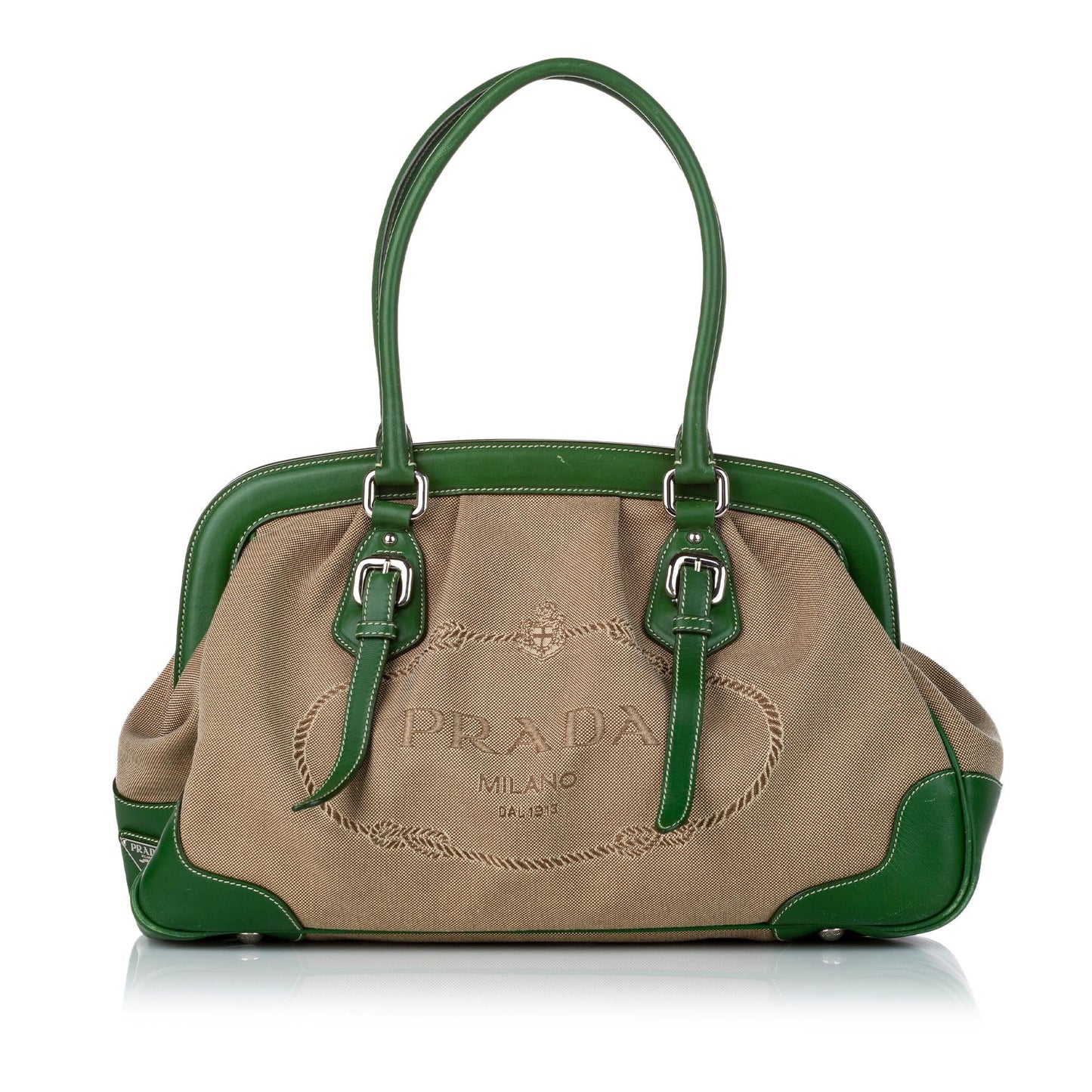 Prada Canapa Frame Handbag Shg Logo Satchel Bag Handbag Shg 30994