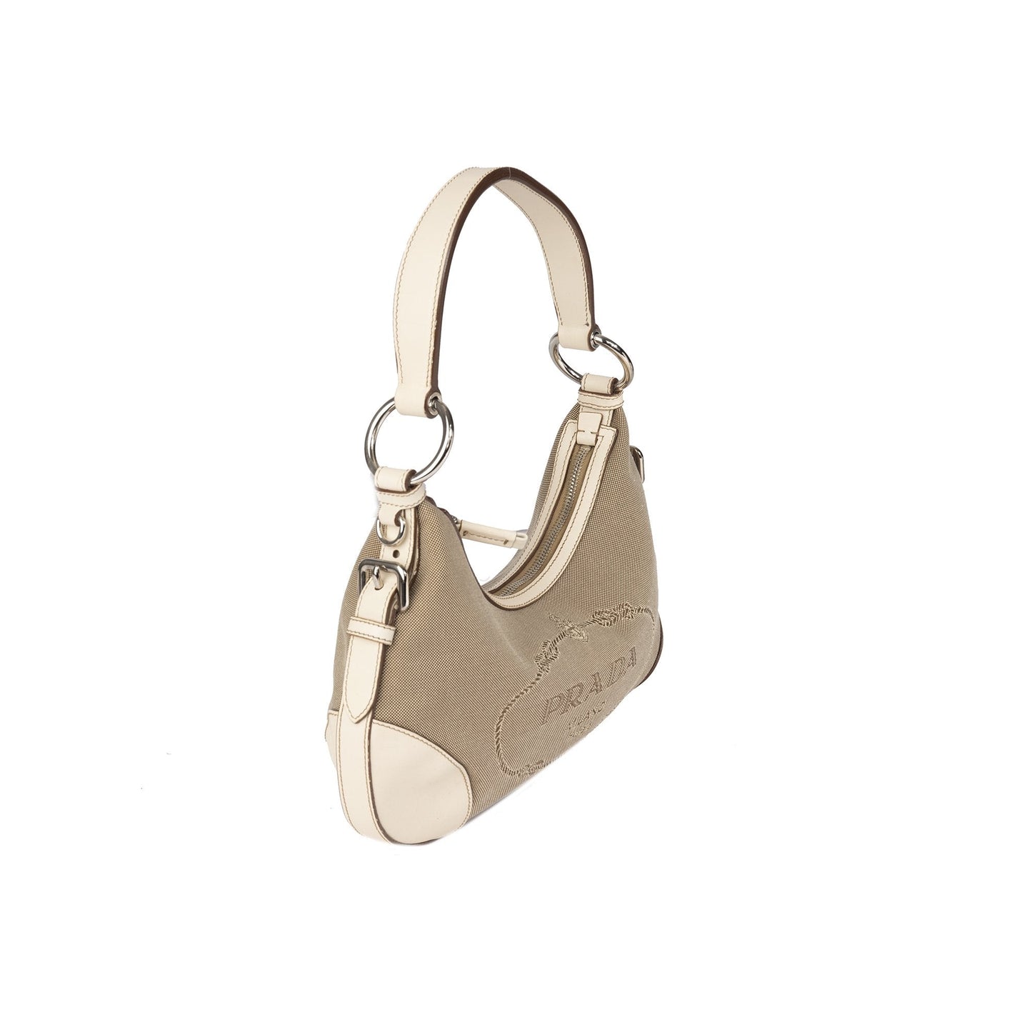 Prada Canapa Hobo Handbag Logo Travel Bag