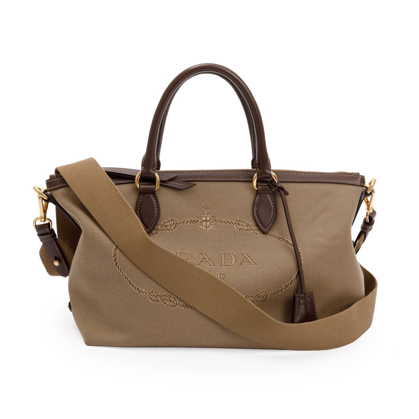 Prada Canapa Jacquard Tote Handbag Logo Tote Bag