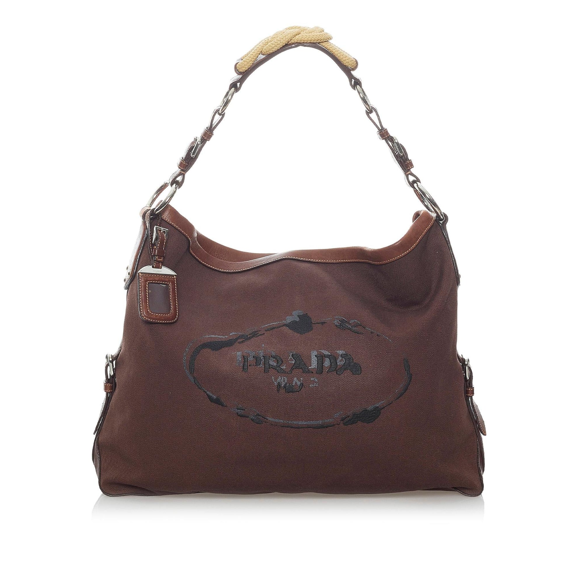 Prada Canapa Shoulder Bag Shg Nylon Logo Bag Shg 30445