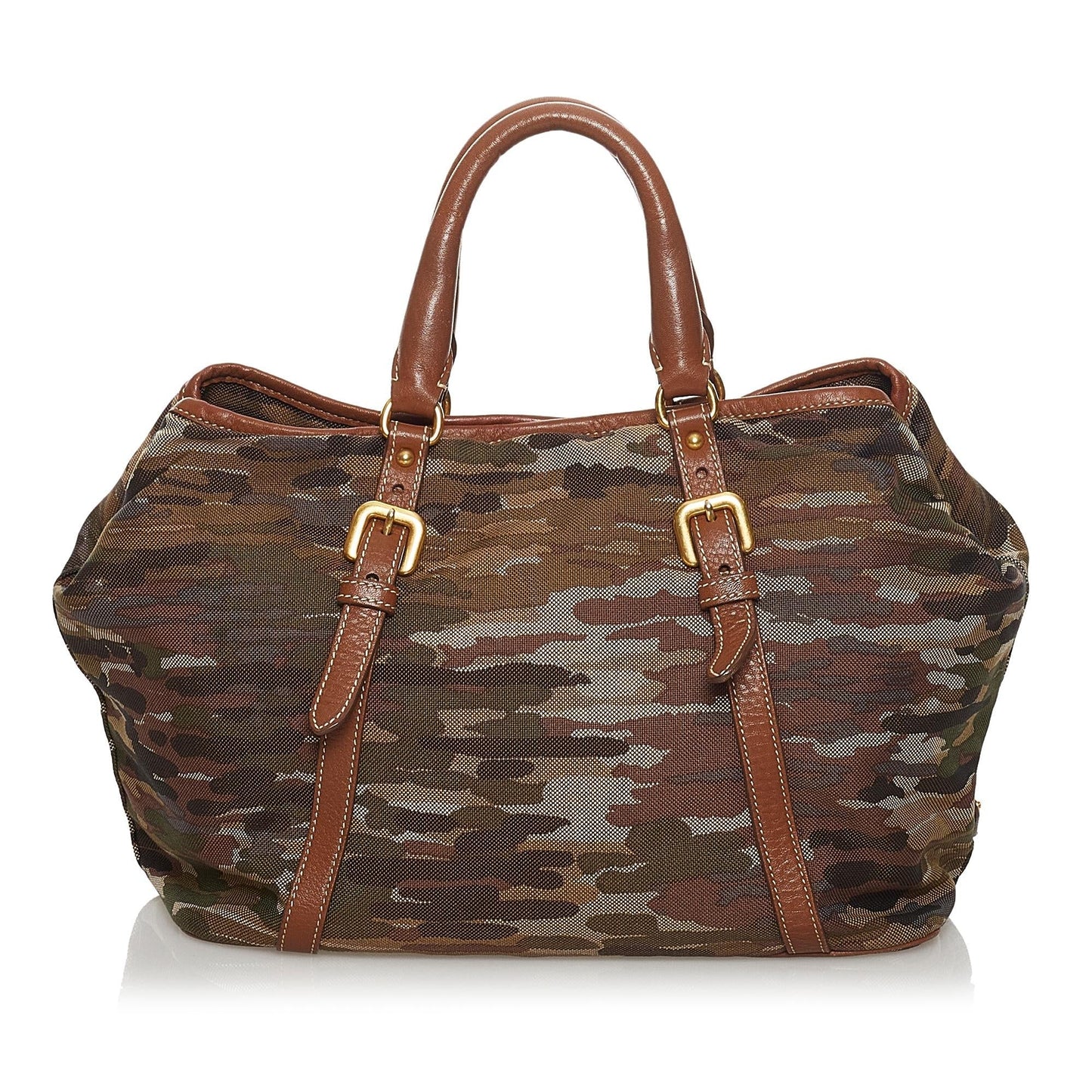Prada Canapa Printed Satchel Shg Canvas Logo Satchel Bag