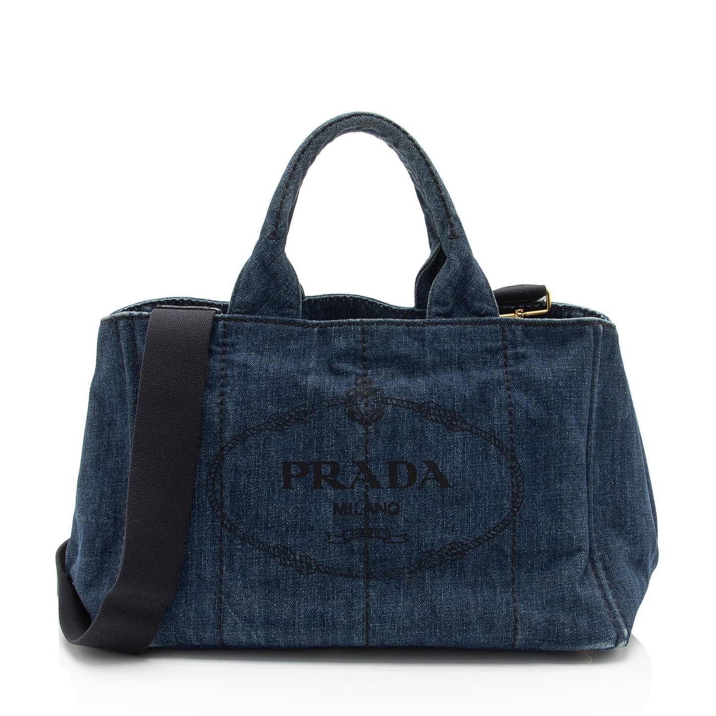 Prada Canapa Shopping Tote Shf Eacns9 Logo Tote Bag