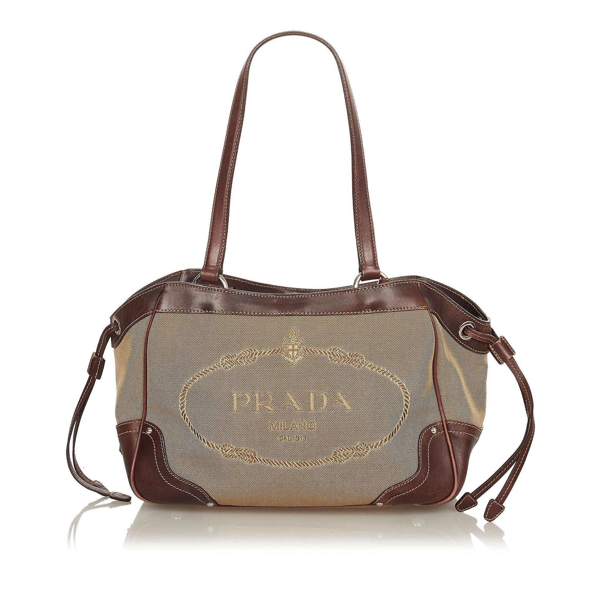 Prada Canapa Shoulder Bag Shg Logo