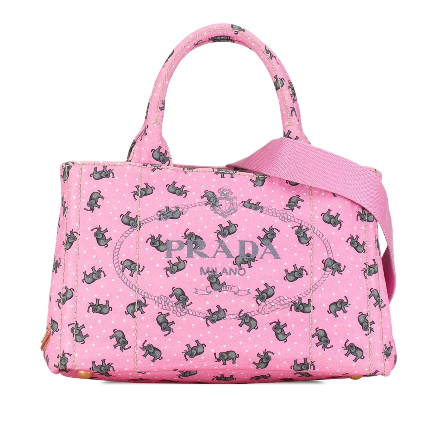 Prada Canapa St Elephant Satchel Shg Hjofd1 Logo Satchel Bag
