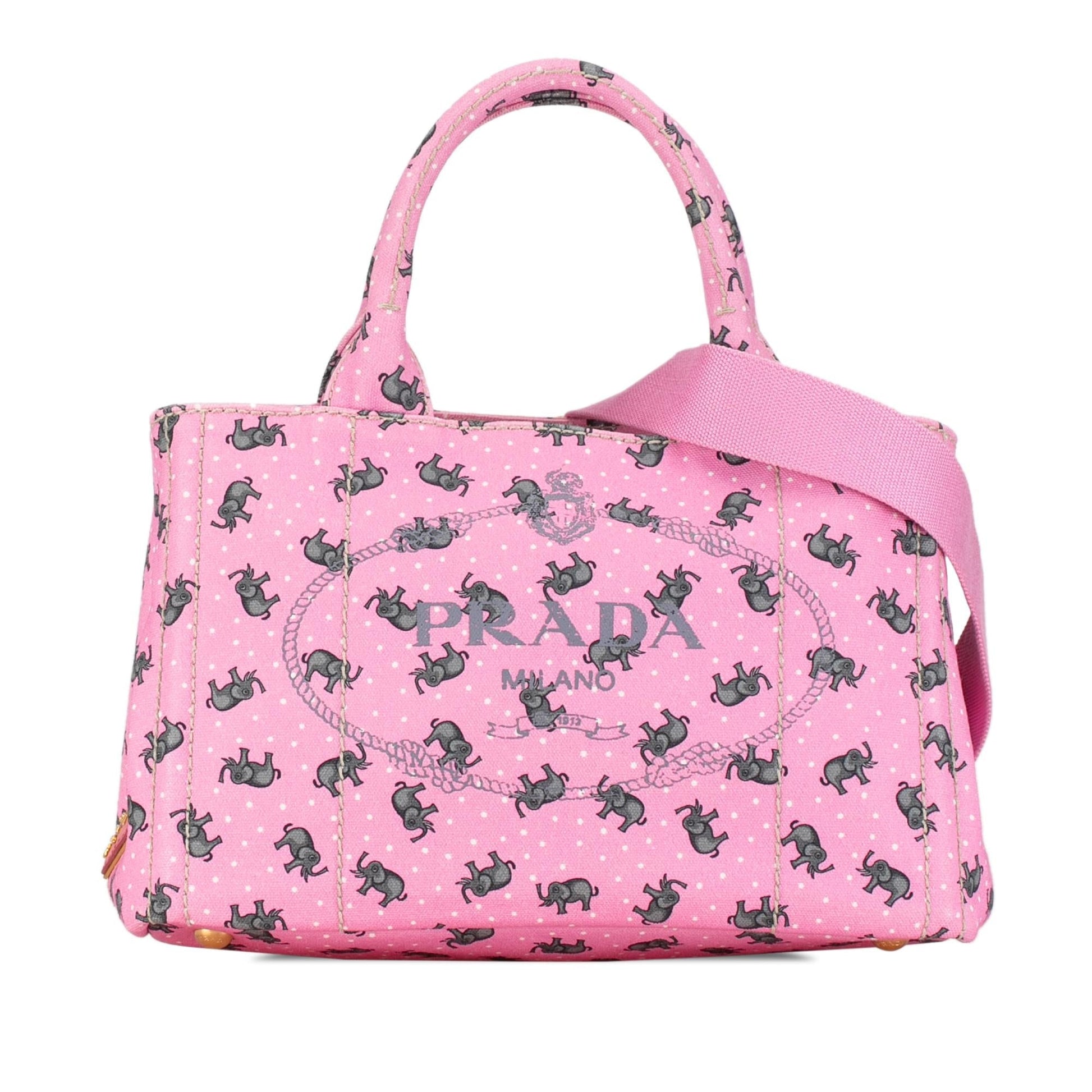 Prada Canapa St Elephant Satchel Shg Hjofd1 Logo Satchel Bag