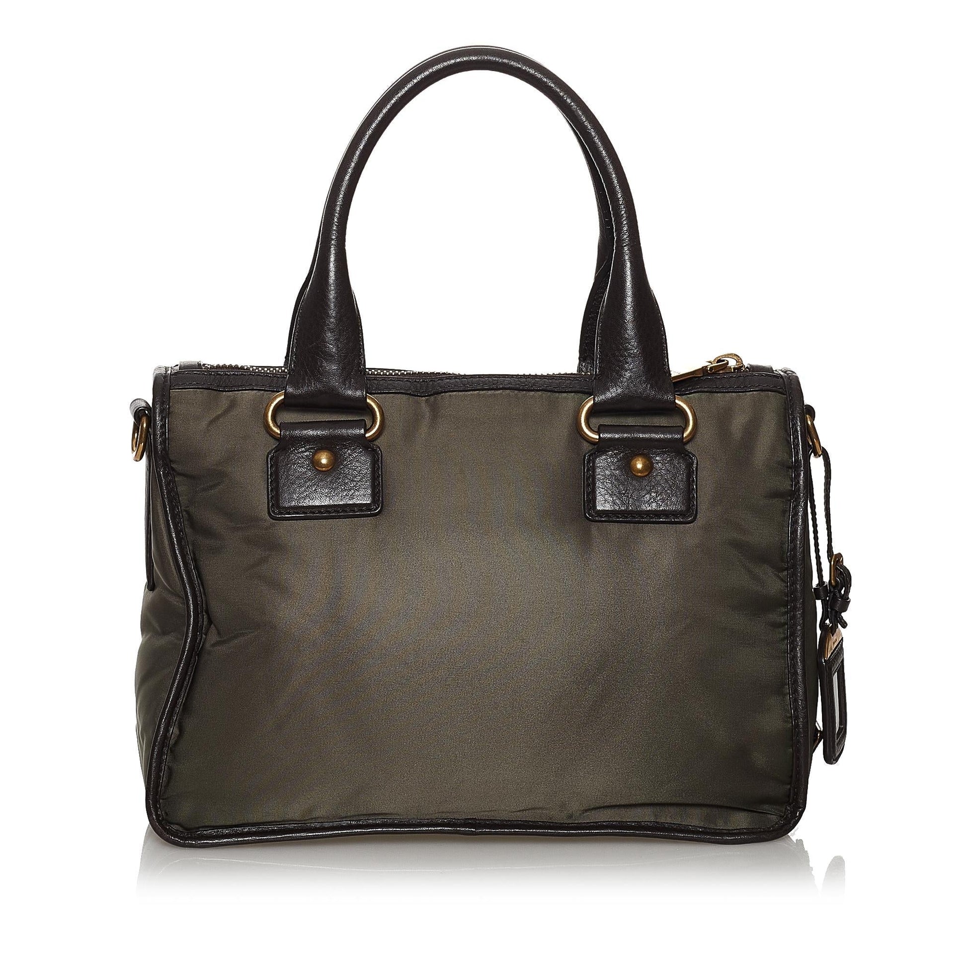 Prada Canapa Tessuto Satchel Shg Logo Satchel Bag