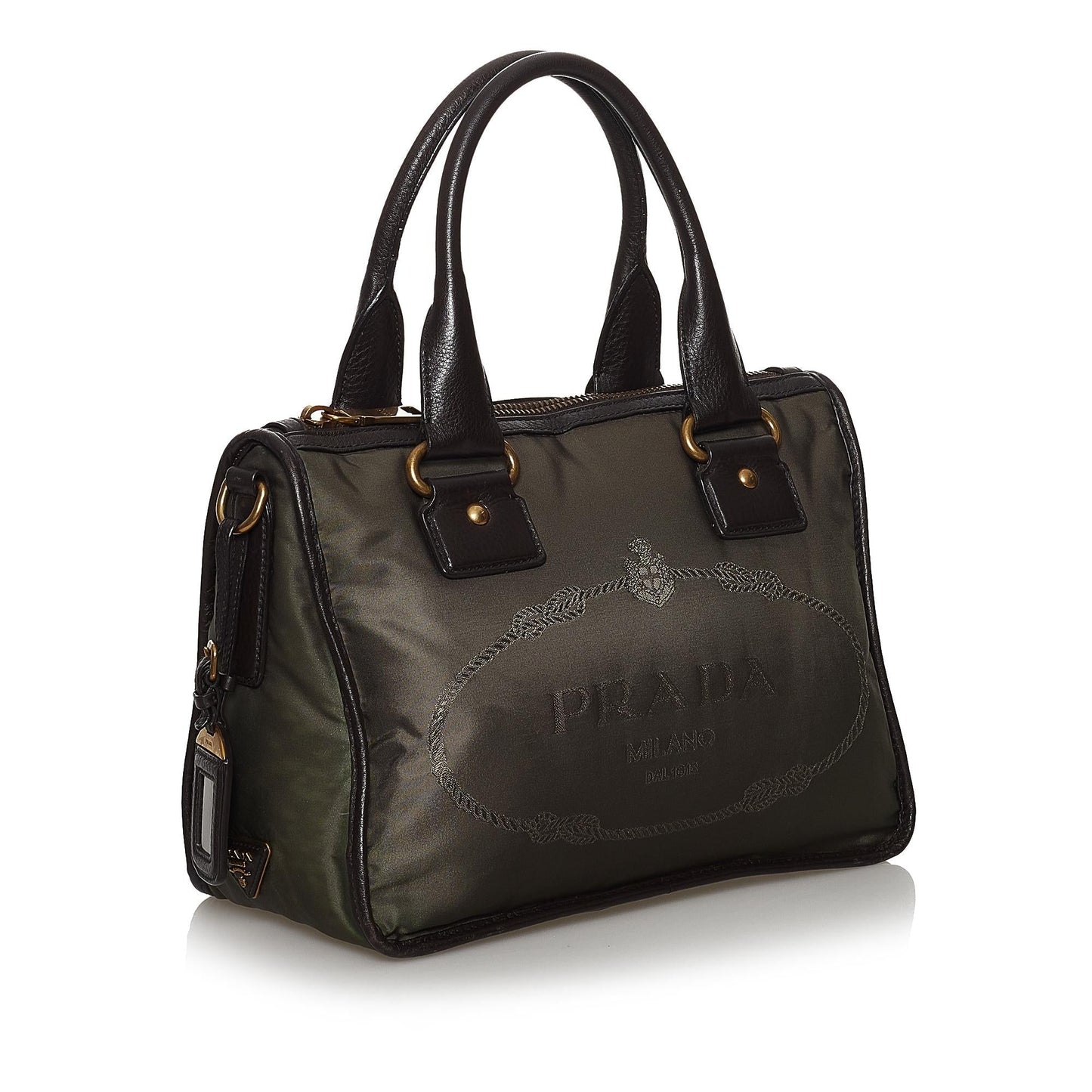 Prada Canapa Tessuto Satchel Shg Logo Satchel Bag