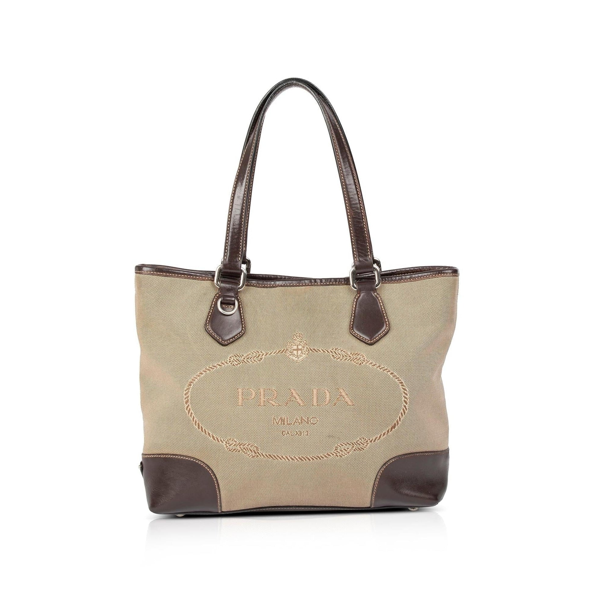 Prada Canapa Tote Handbag Logo Tote Bag
