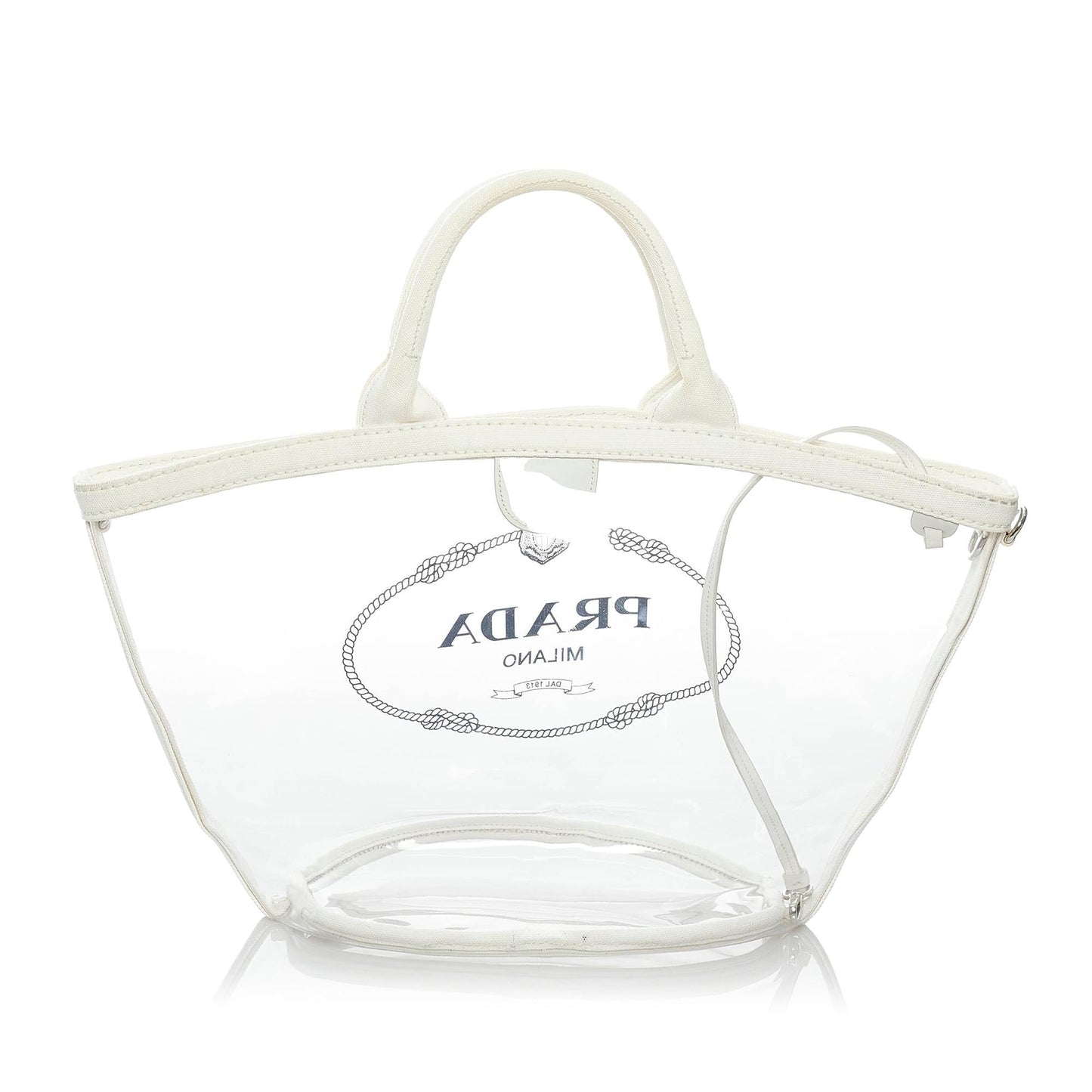 Prada Canapa Vinyl Handbag Shg Logo Satchel Bag