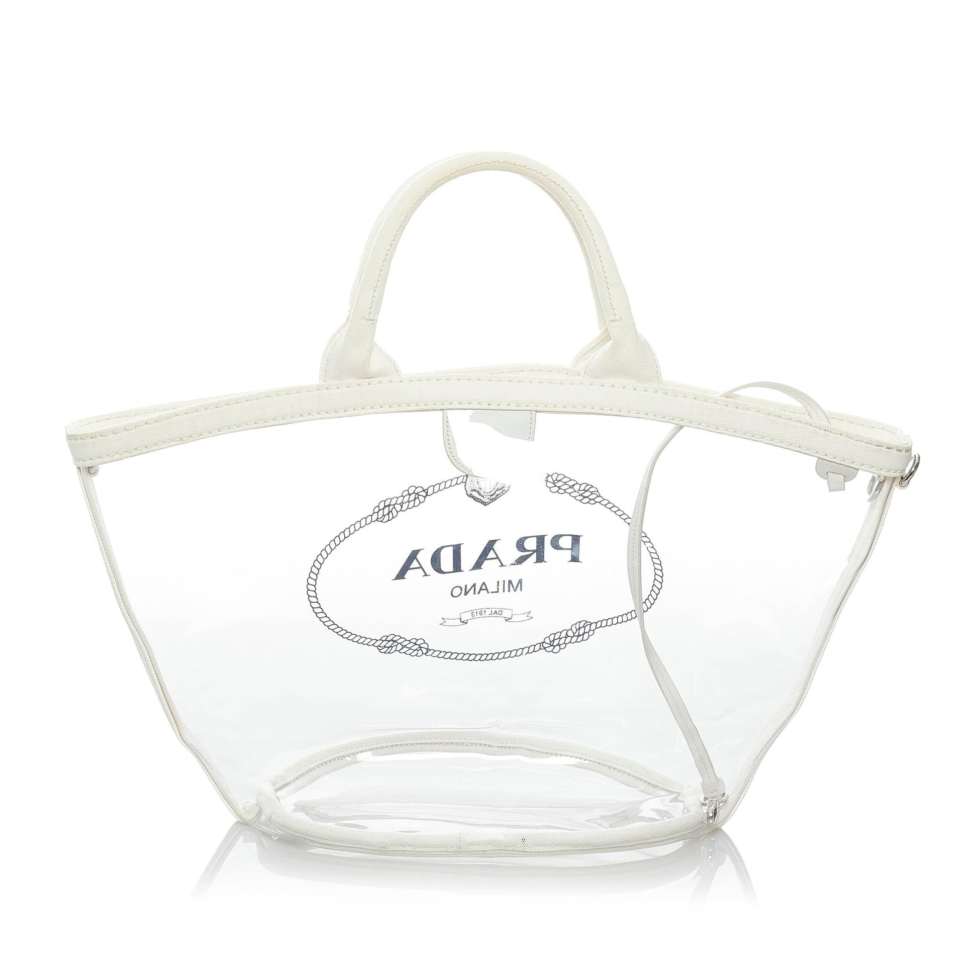 Prada Canapa Vinyl Handbag Shg Logo Satchel Bag