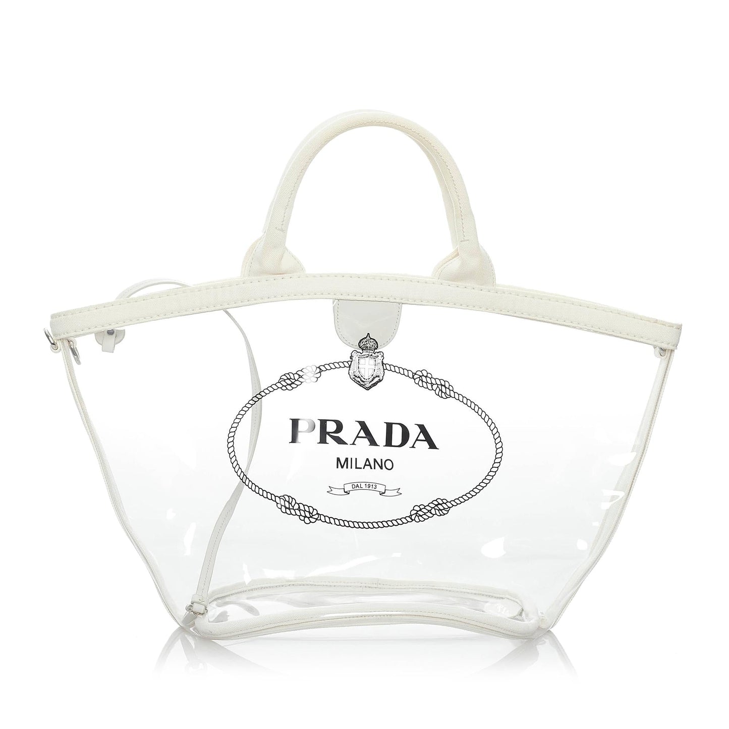 Prada Canapa Vinyl Handbag Shg Logo Satchel Bag