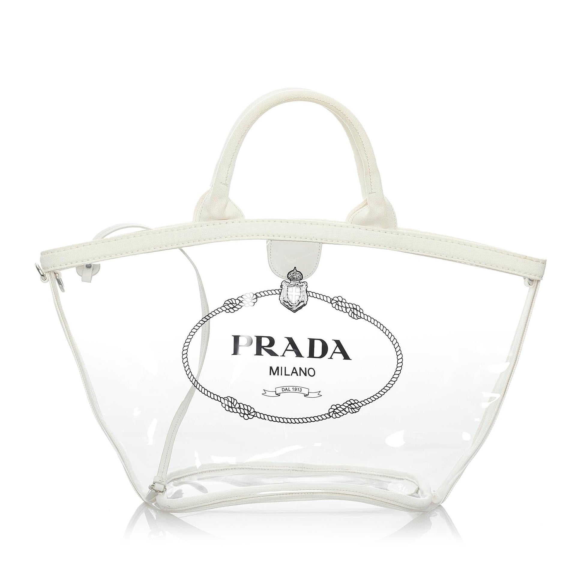 Prada Canapa Vinyl Handbag Shg Logo Satchel Bag