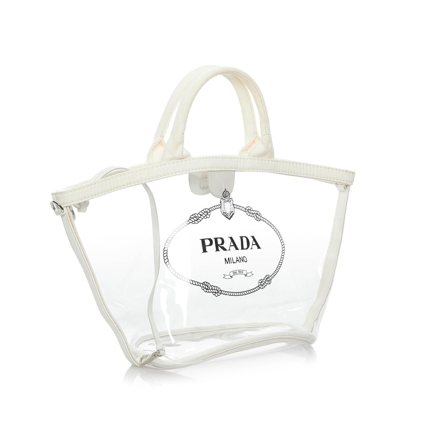 Prada Canapa Vinyl Handbag Shg Logo Satchel Bag