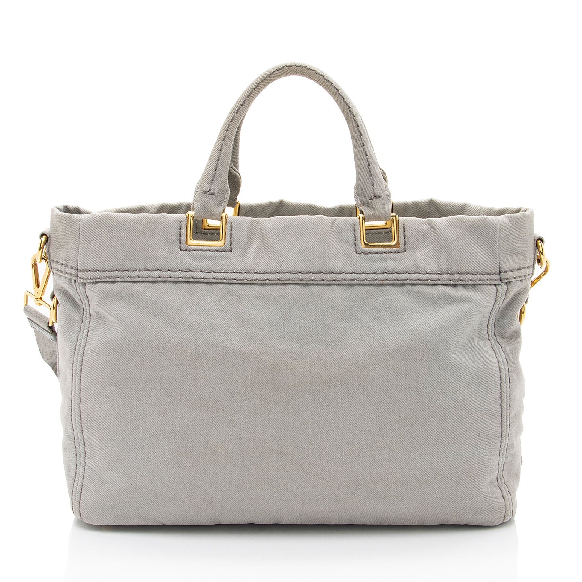 Prada Canapa Weekender Tote Logo Tote Bag