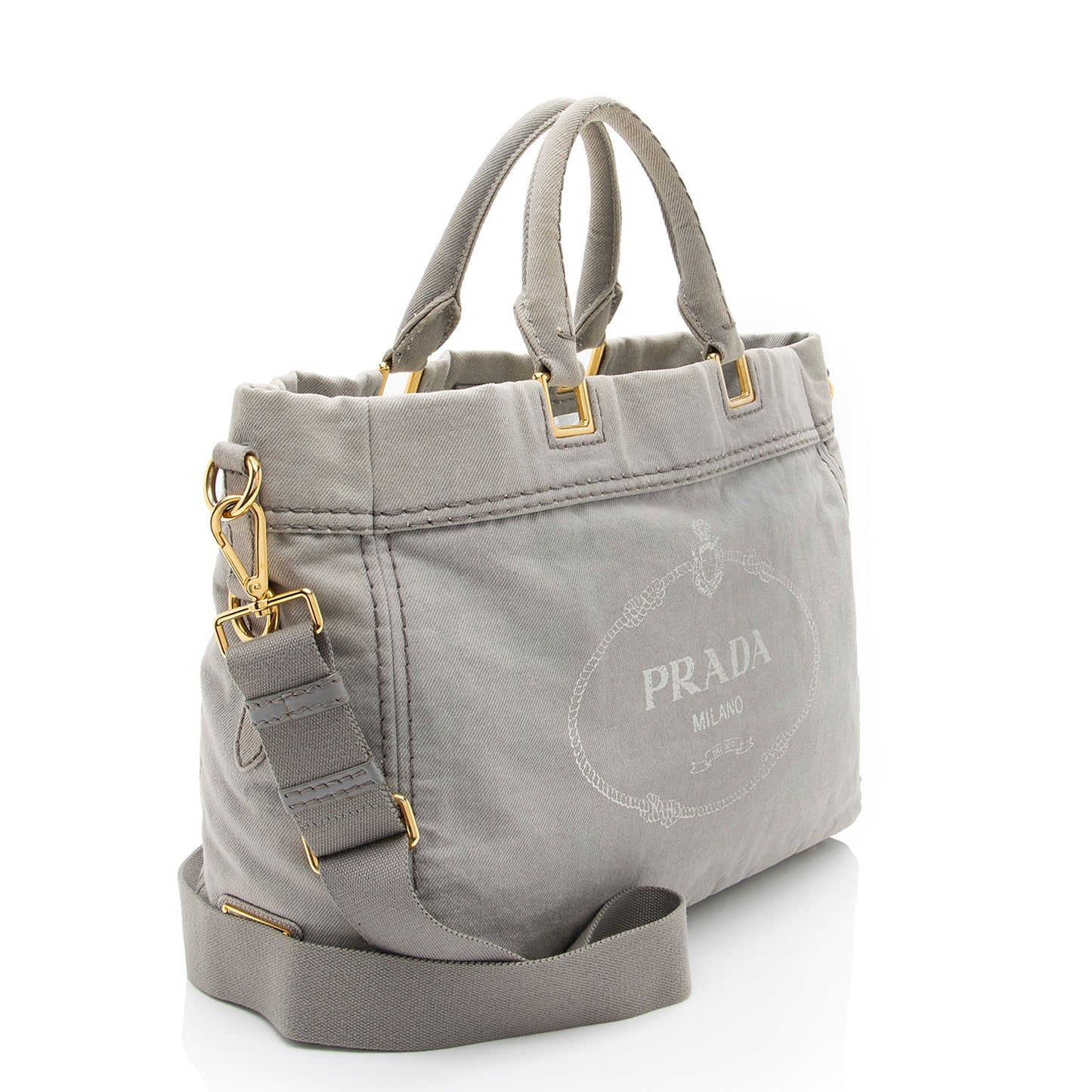 Prada Canapa Weekender Tote Logo Tote Bag