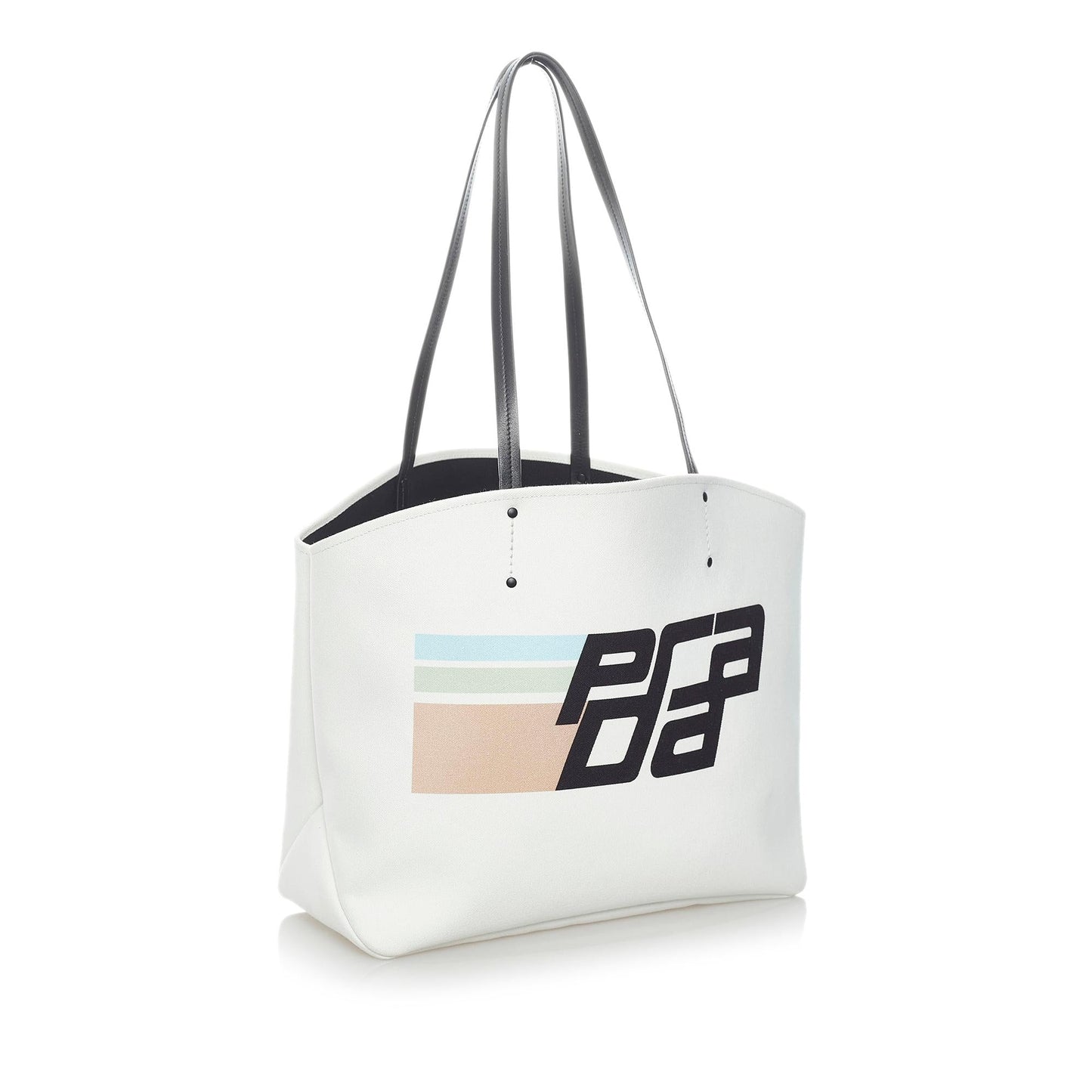 Prada Canapa Racing Shopping Tote Bag Shg Canvas Logo