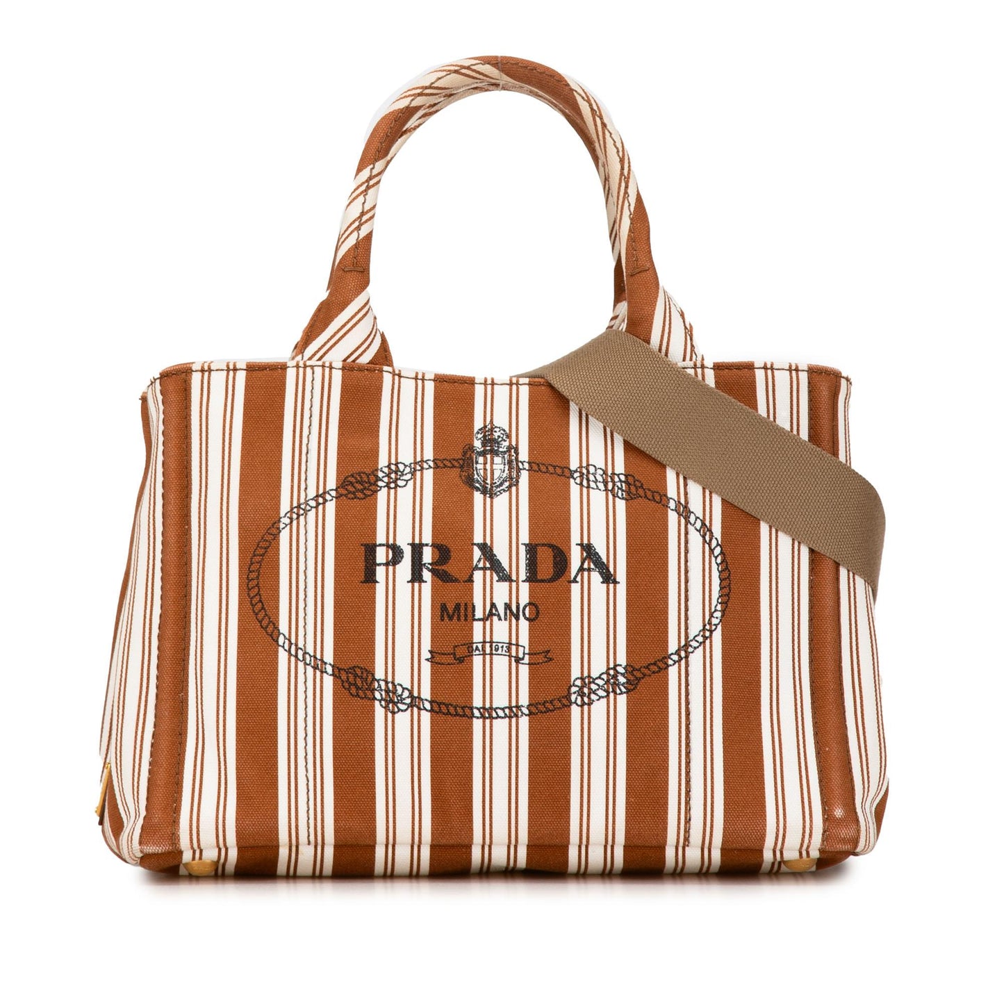 Prada Canapa Righe Satchel Shg Pdhwgp Logo Satchel Bag